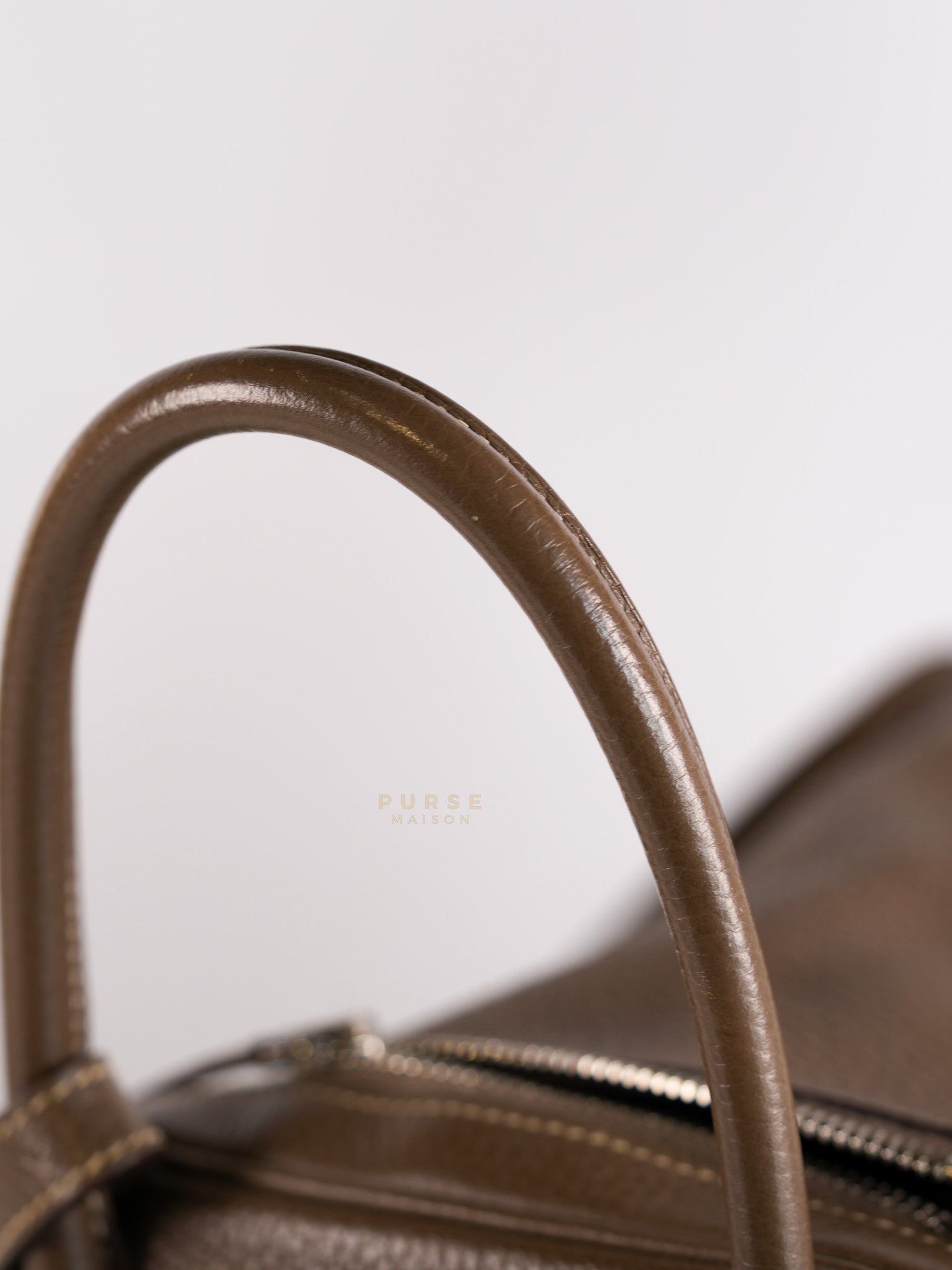 Lindy 30 in Etoupe Clemence Leather & Palladium Hardware Stamp A(2017) | Purse Maison Luxury Bags Shop