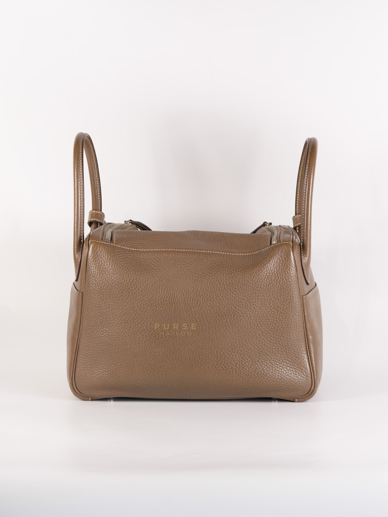 Lindy 30 in Etoupe Clemence Leather & Palladium Hardware Stamp A(2017) | Purse Maison Luxury Bags Shop