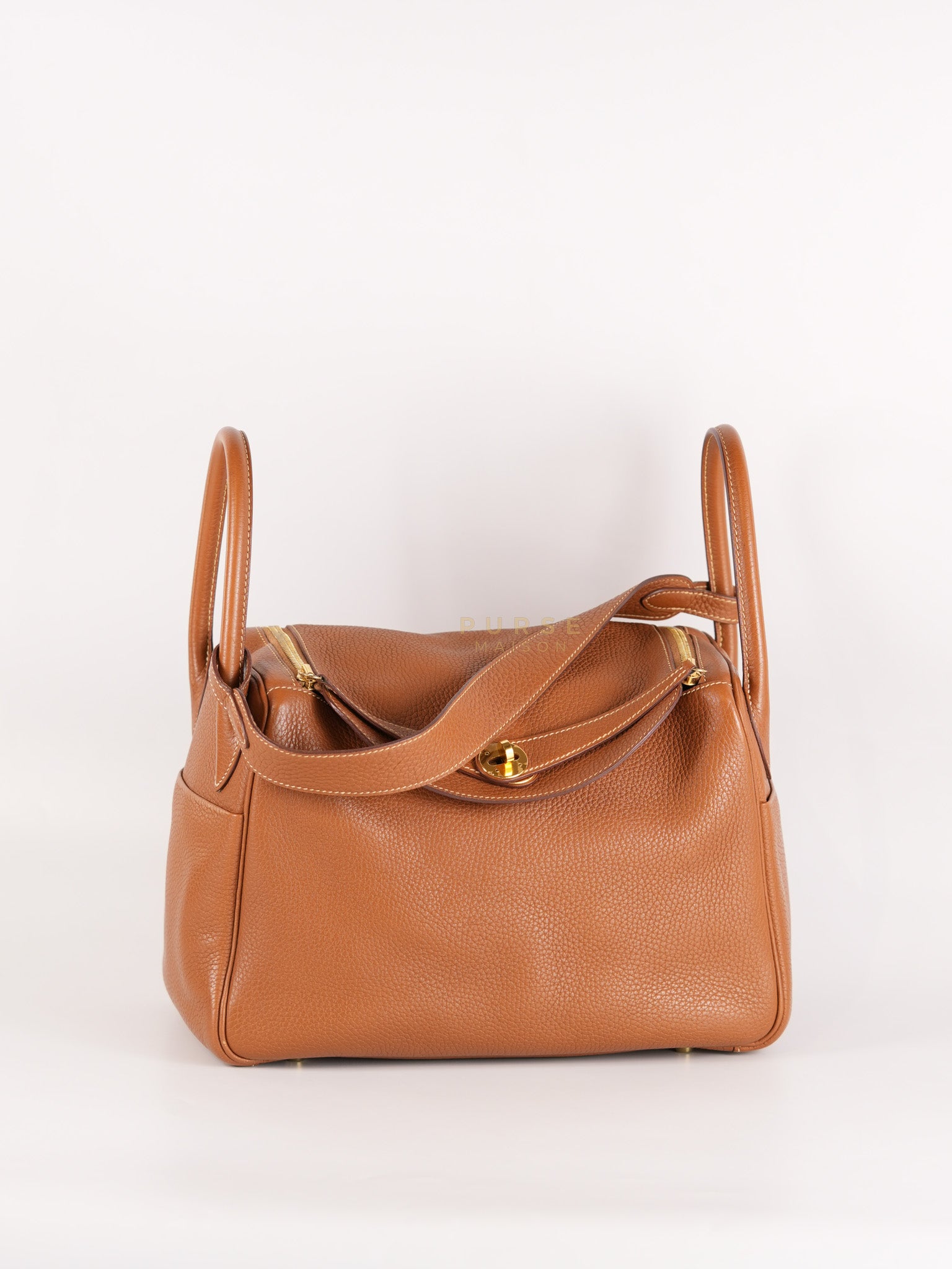 Lindy 30 in Gold Clemence Leather Gold Hardware Stamp A(2017) | Purse Maison Luxury Bags Shop