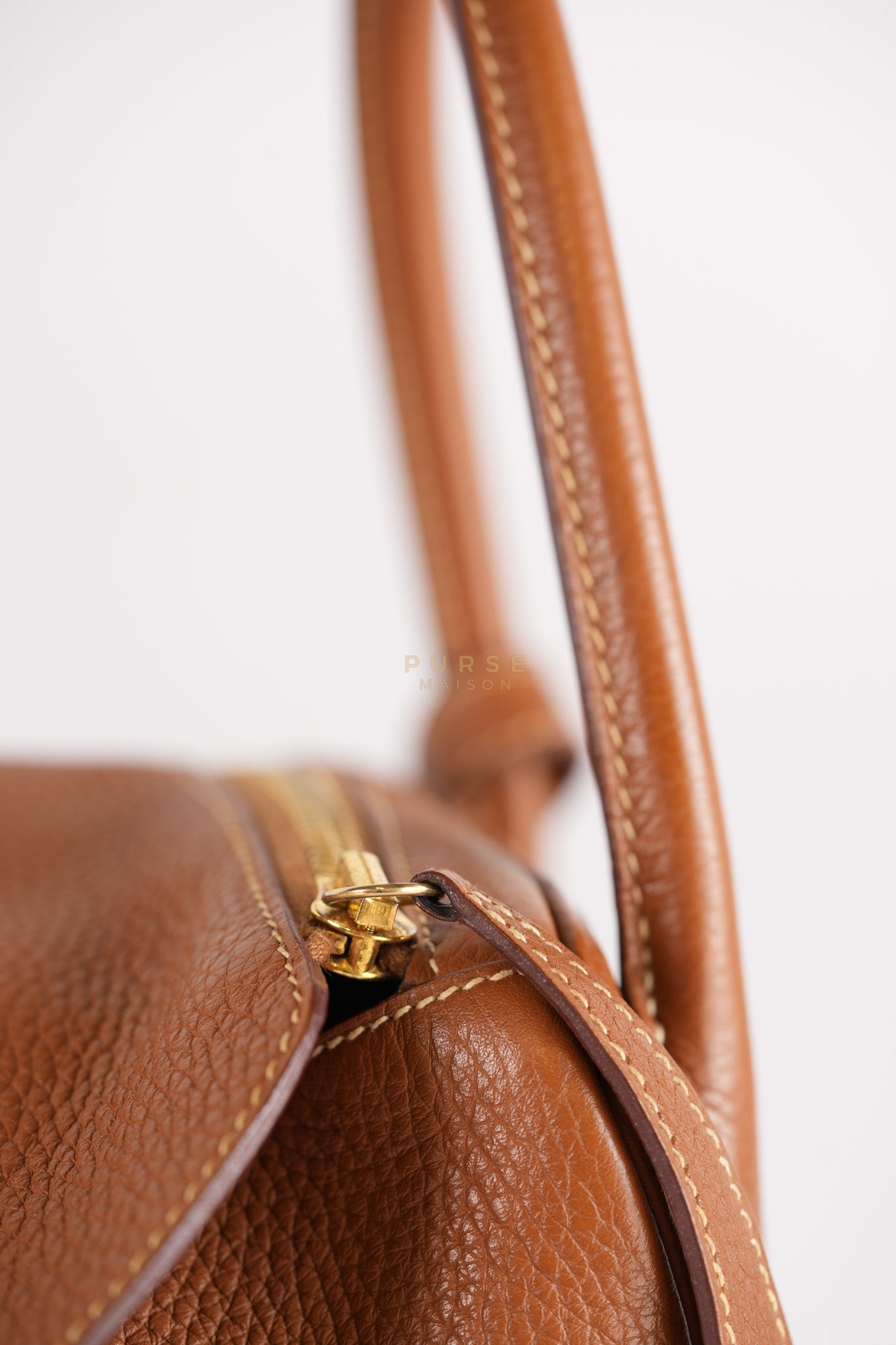 Lindy 30 in Gold Clemence Leather Gold Hardware Stamp A(2017) | Purse Maison Luxury Bags Shop