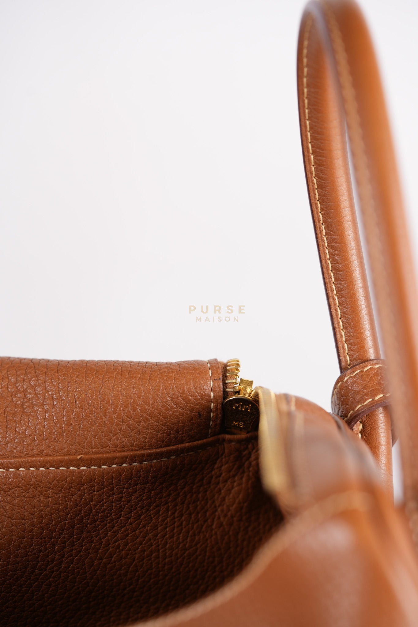 Lindy 30 in Gold Clemence Leather Gold Hardware Stamp A(2017) | Purse Maison Luxury Bags Shop