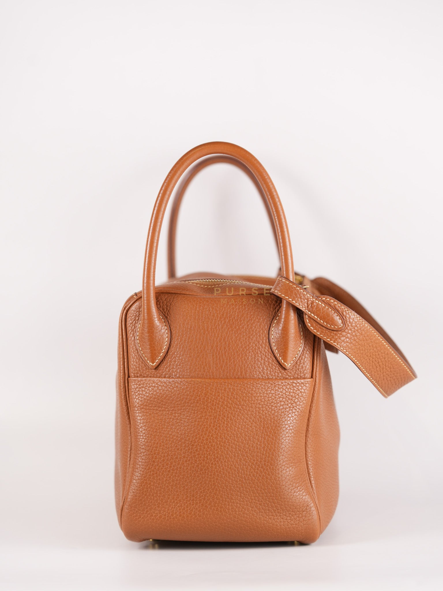 Lindy 30 in Gold Clemence Leather Gold Hardware Stamp A(2017) | Purse Maison Luxury Bags Shop