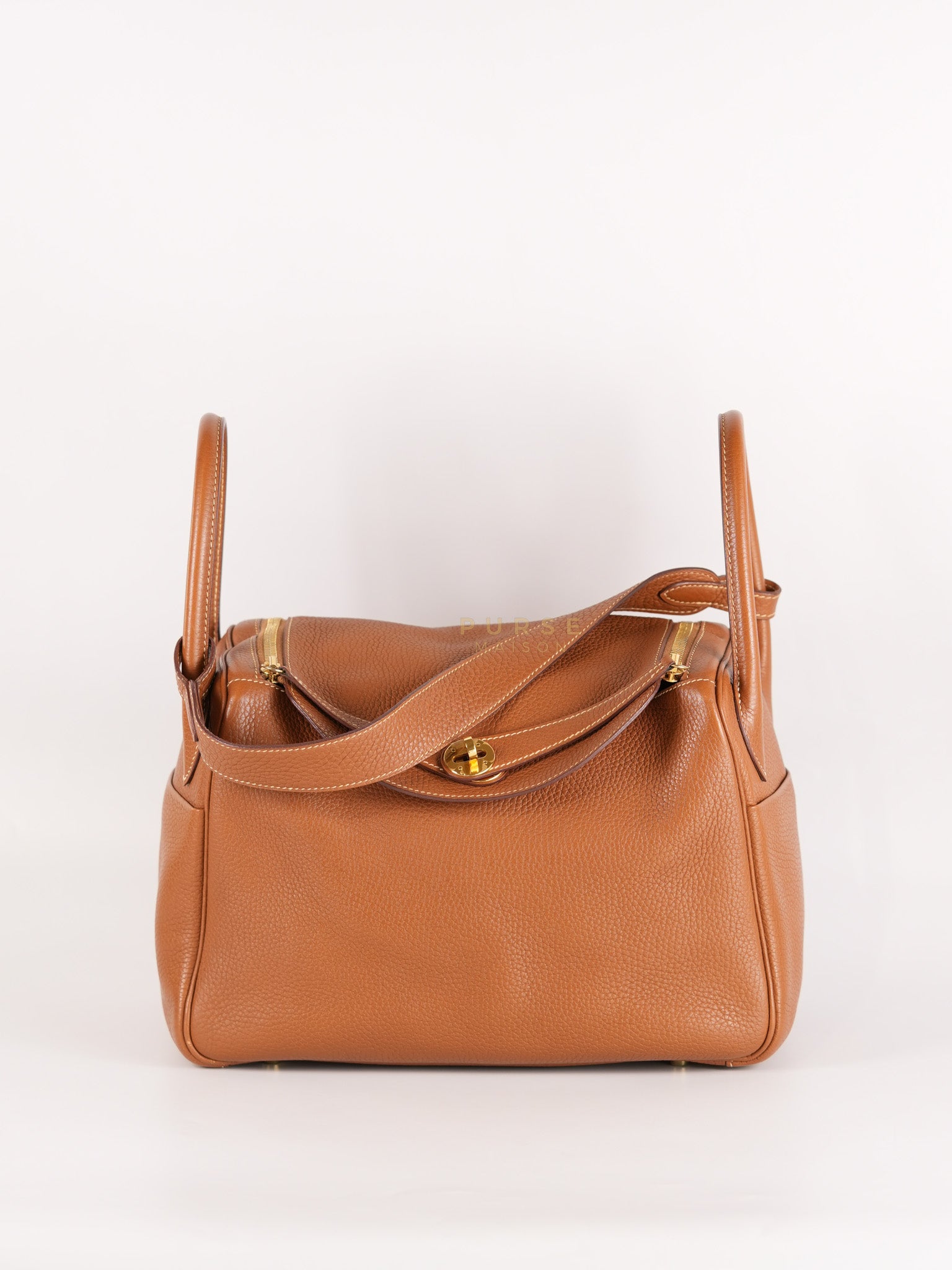 Lindy 30 in Gold Clemence Leather Gold Hardware Stamp A(2017) | Purse Maison Luxury Bags Shop