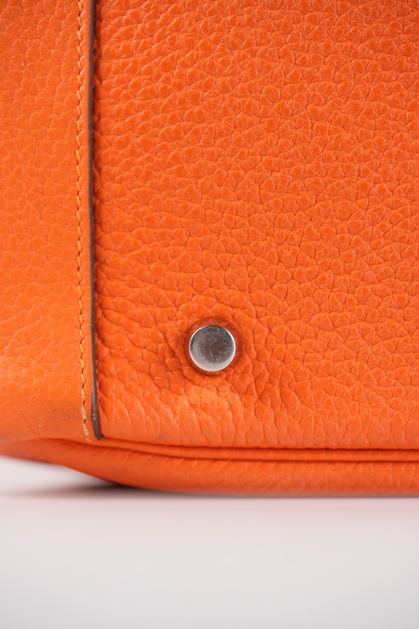 Lindy 34 in Orange Clemence Leather Palladium Hardware Stamp T(2015) | Purse Maison Luxury Bags Shop