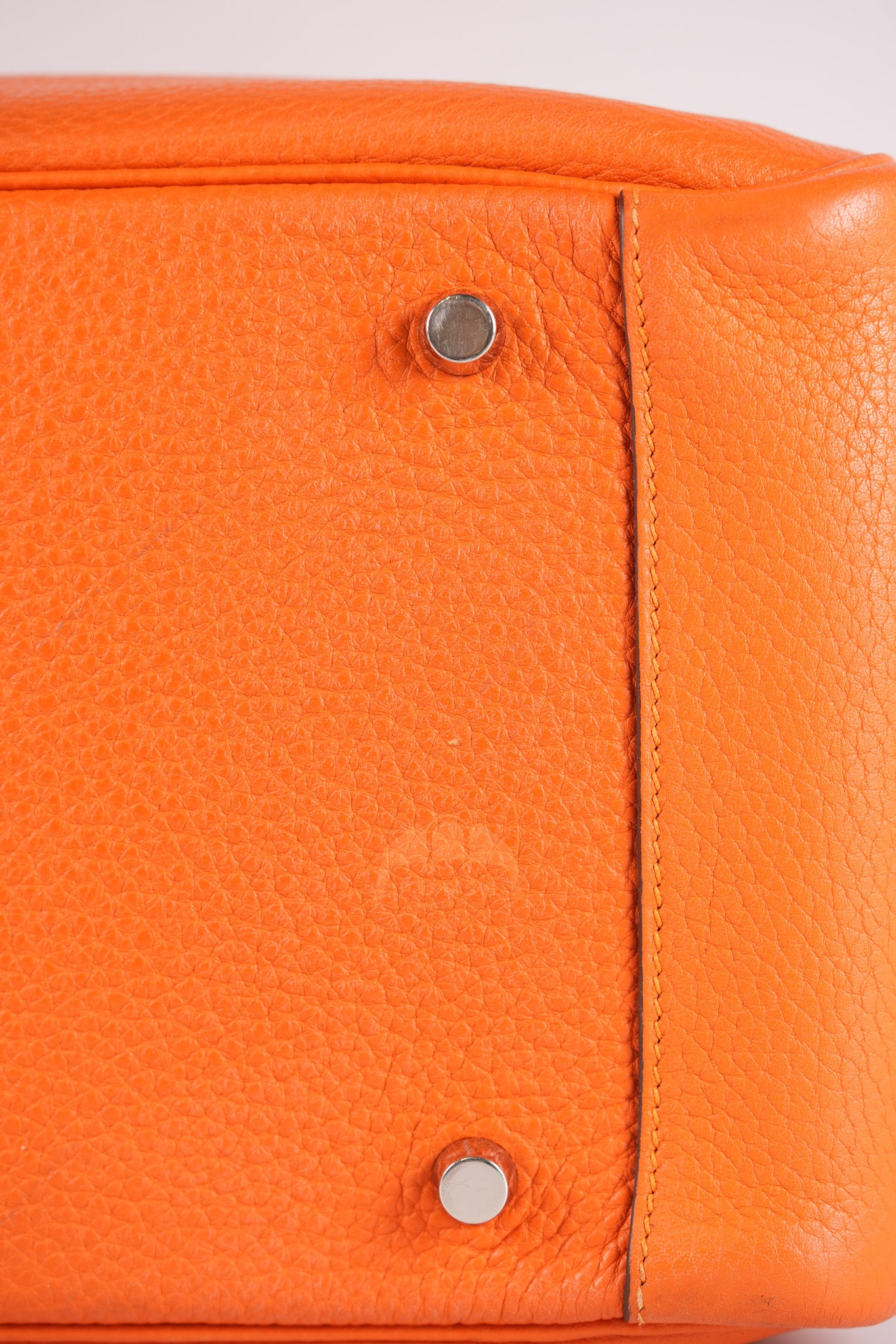 Lindy 34 in Orange Clemence Leather Palladium Hardware Stamp T(2015) | Purse Maison Luxury Bags Shop
