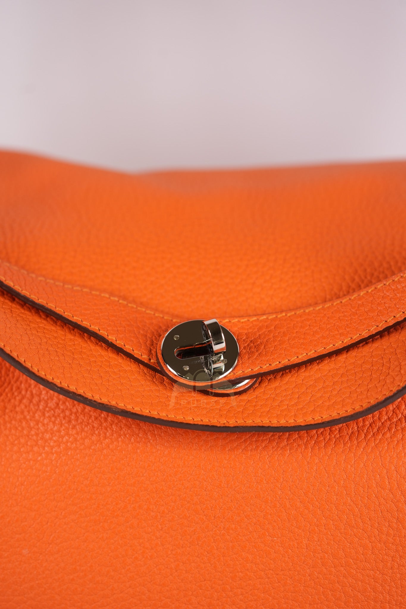 Lindy 34 in Orange Clemence Leather Palladium Hardware Stamp T(2015) | Purse Maison Luxury Bags Shop
