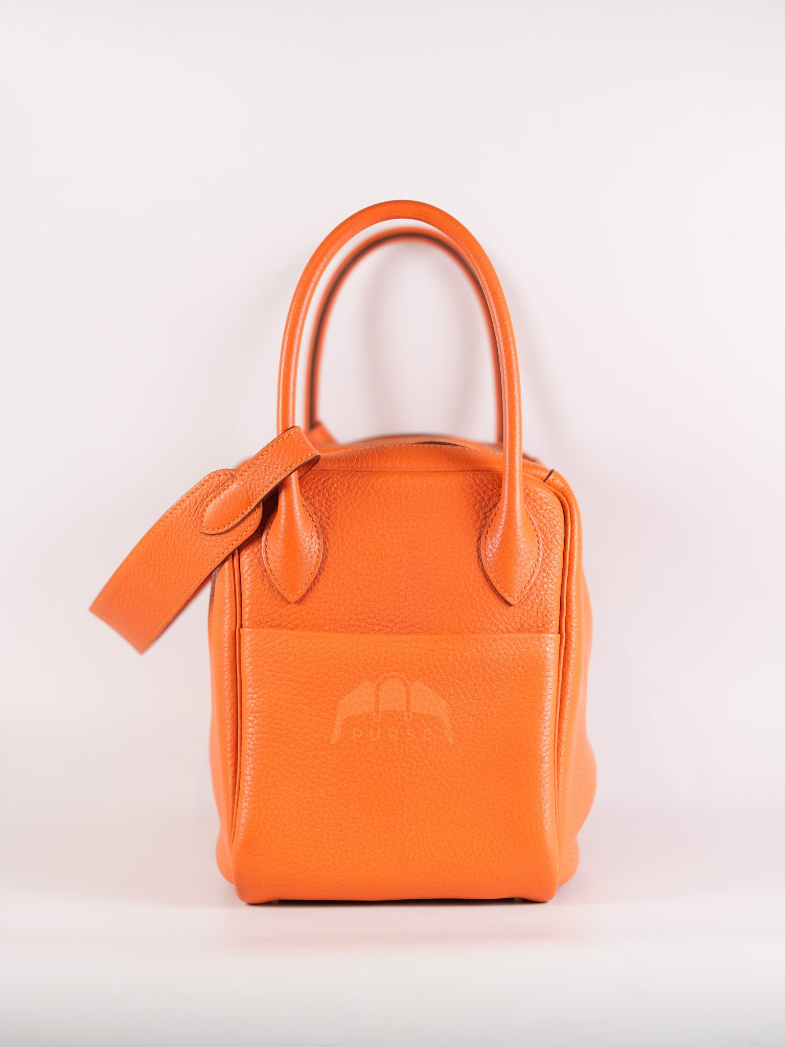 Lindy 34 in Orange Clemence Leather Palladium Hardware Stamp T(2015) | Purse Maison Luxury Bags Shop