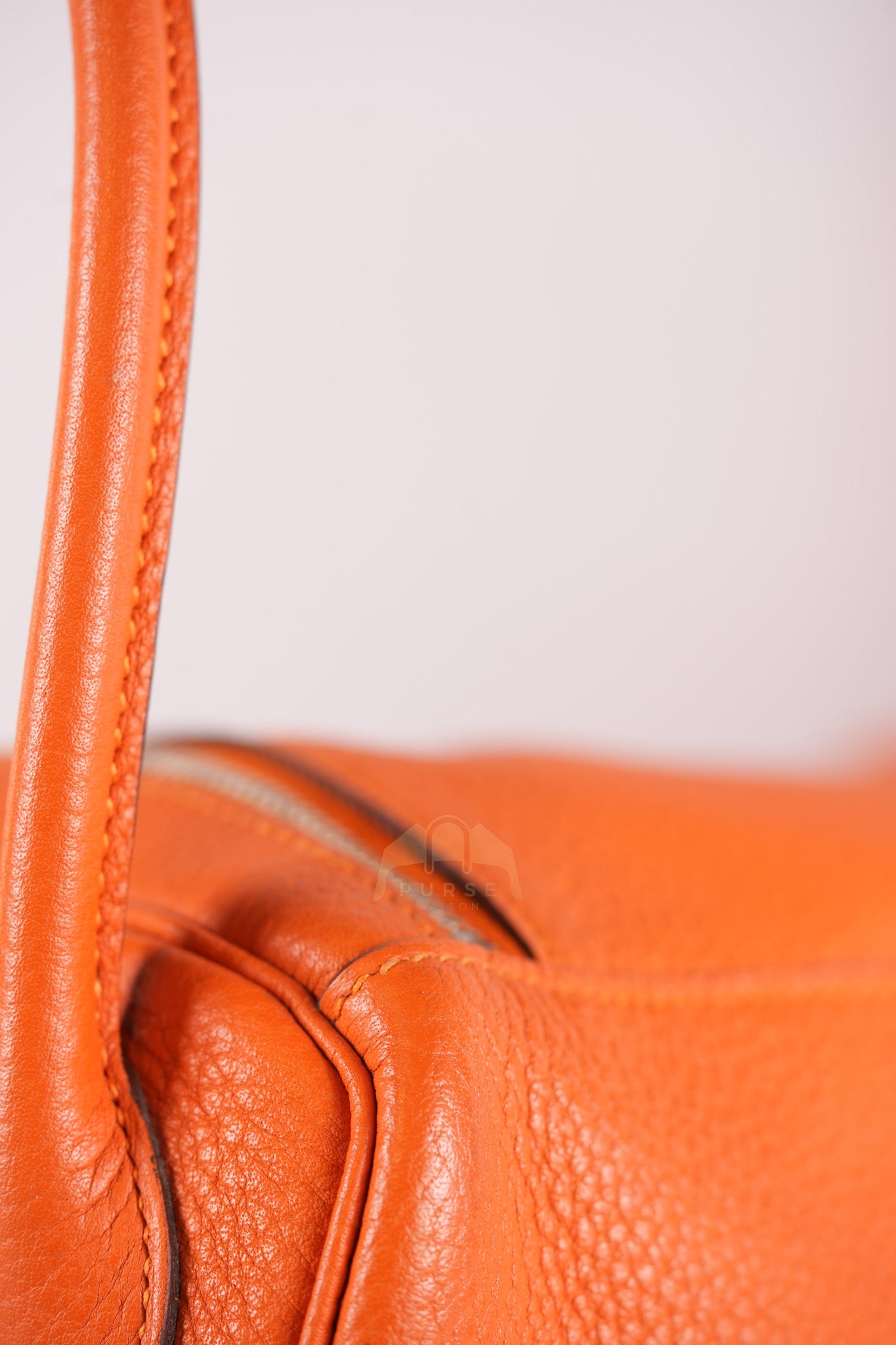 Lindy 34 in Orange Clemence Leather Palladium Hardware Stamp T(2015) | Purse Maison Luxury Bags Shop