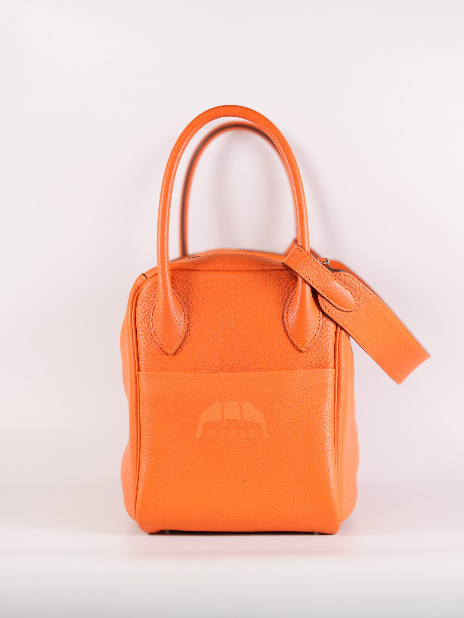Lindy 34 in Orange Clemence Leather Palladium Hardware Stamp T(2015) | Purse Maison Luxury Bags Shop