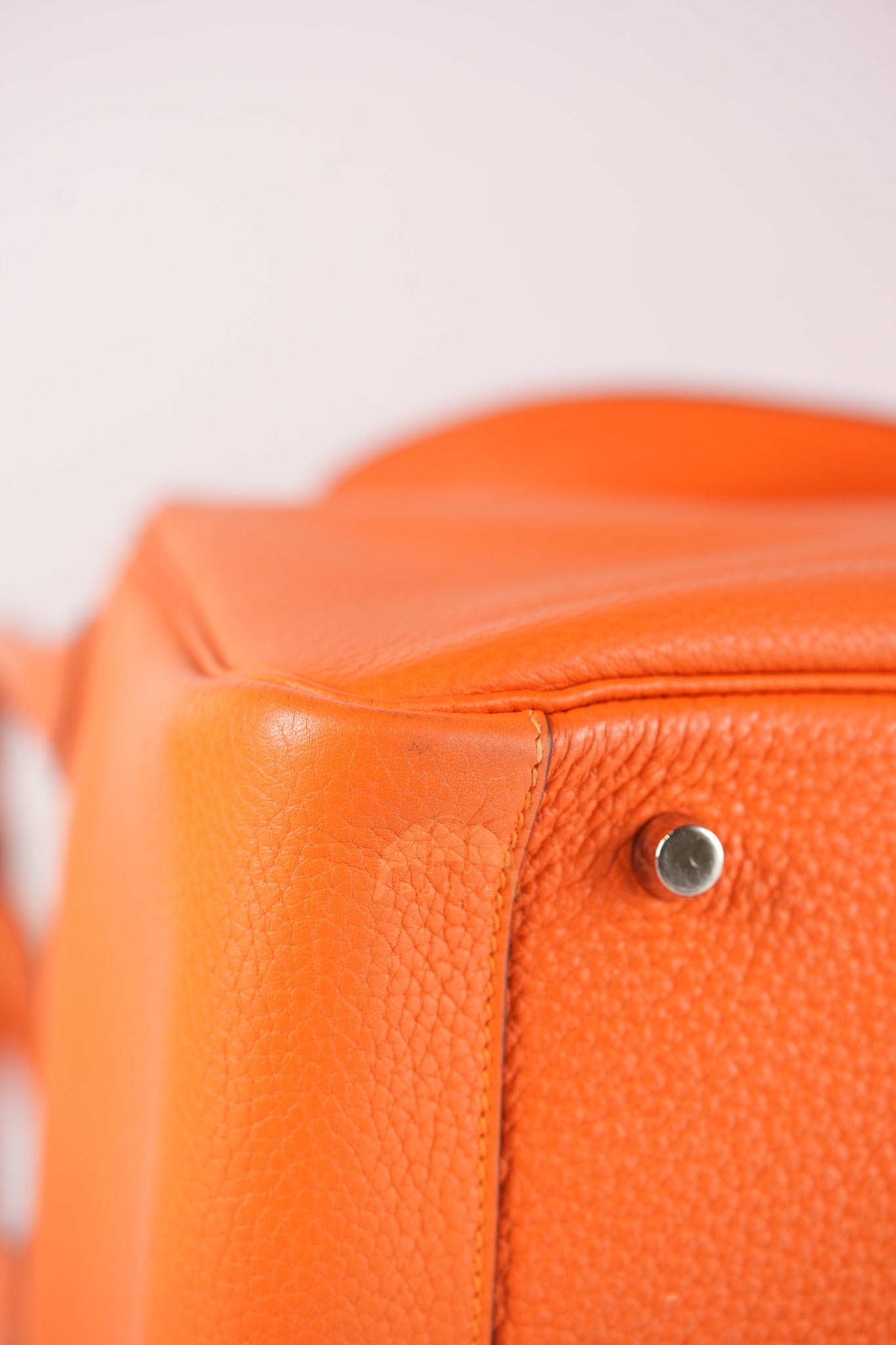 Lindy 34 in Orange Clemence Leather Palladium Hardware Stamp T(2015) | Purse Maison Luxury Bags Shop