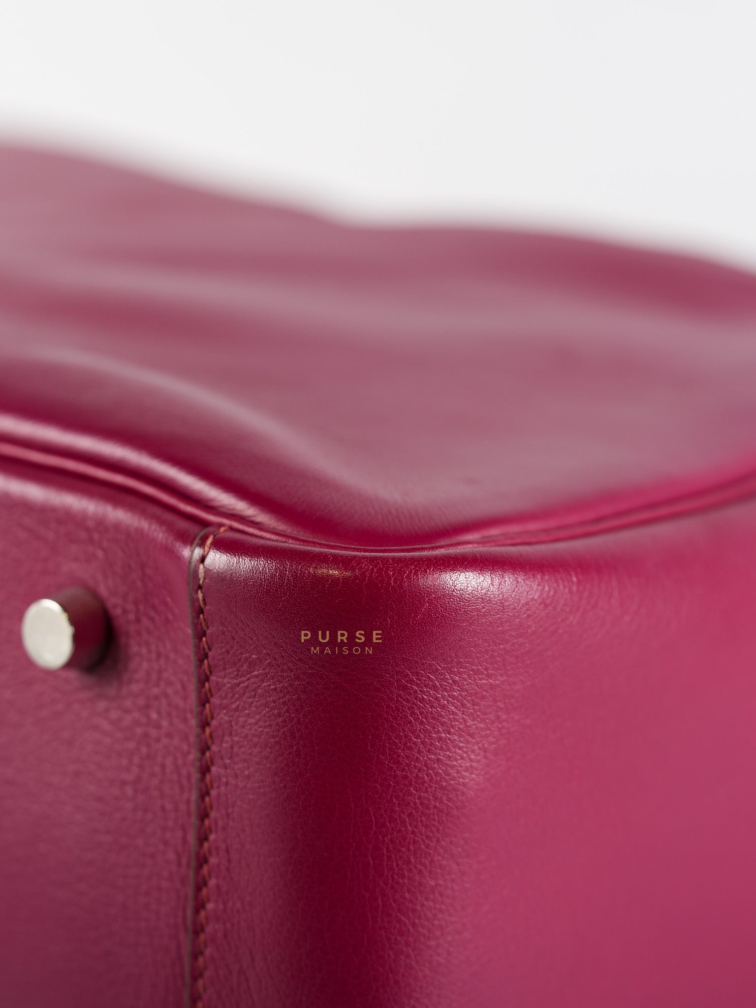 Lindy 34 in Vibrant Magenta Swift Leather & Palladium Hardware Stamp Square O (2011) | Purse Maison Luxury Bags Shop