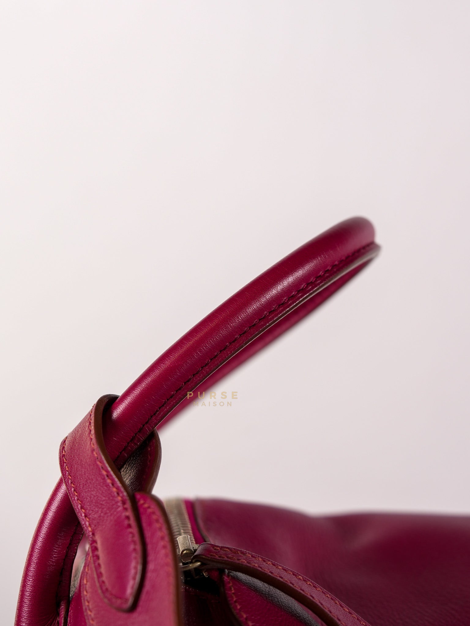 Lindy 34 in Vibrant Magenta Swift Leather & Palladium Hardware Stamp Square O (2011) | Purse Maison Luxury Bags Shop