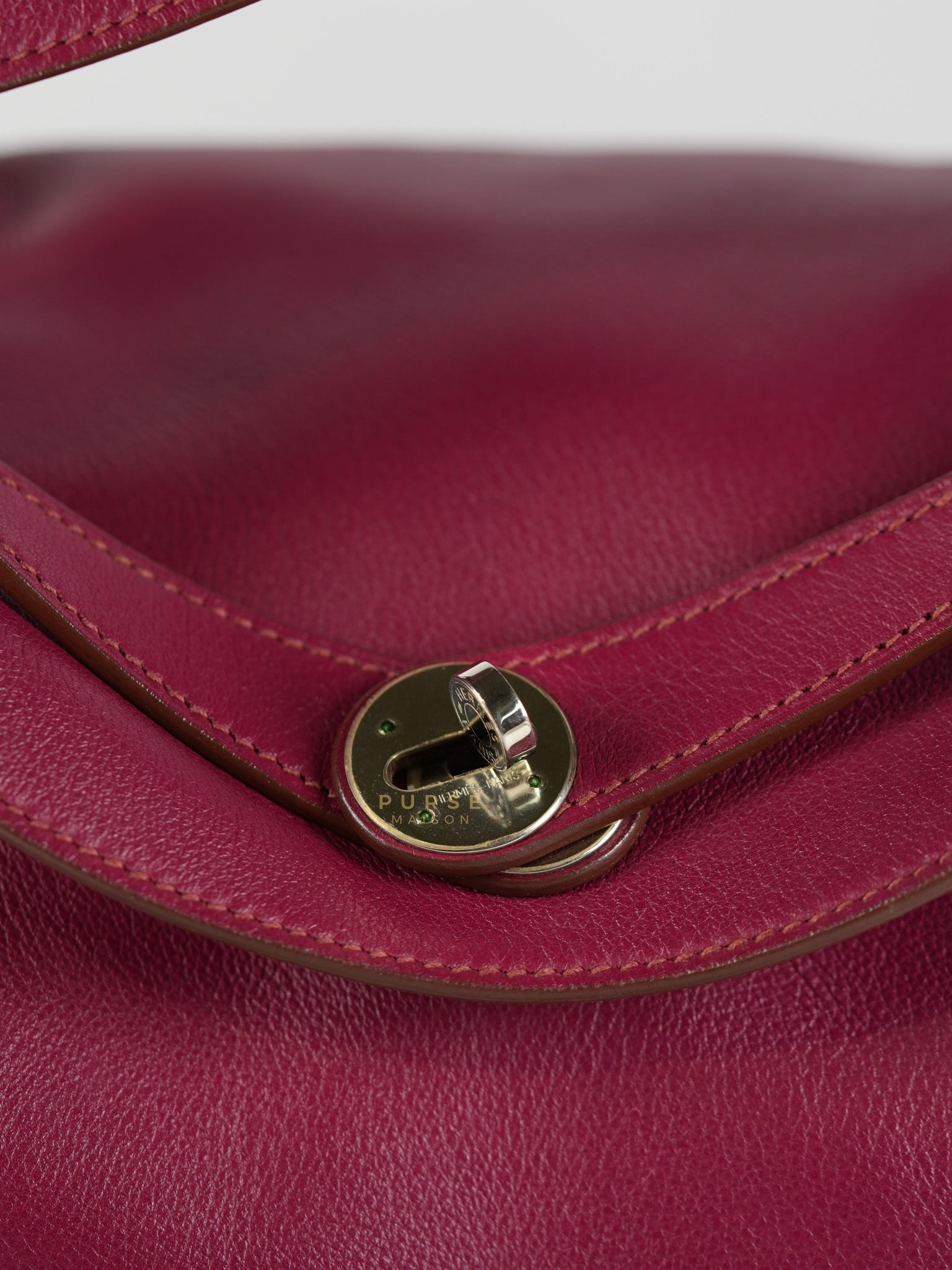 Lindy 34 in Vibrant Magenta Swift Leather & Palladium Hardware Stamp Square O (2011) | Purse Maison Luxury Bags Shop