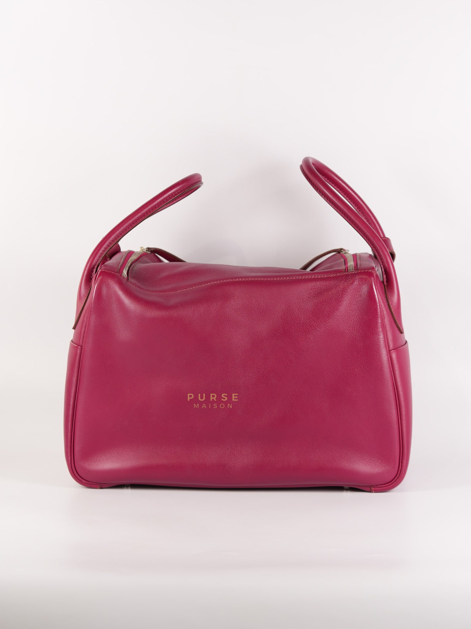 Lindy 34 in Vibrant Magenta Swift Leather & Palladium Hardware Stamp Square O (2011) | Purse Maison Luxury Bags Shop