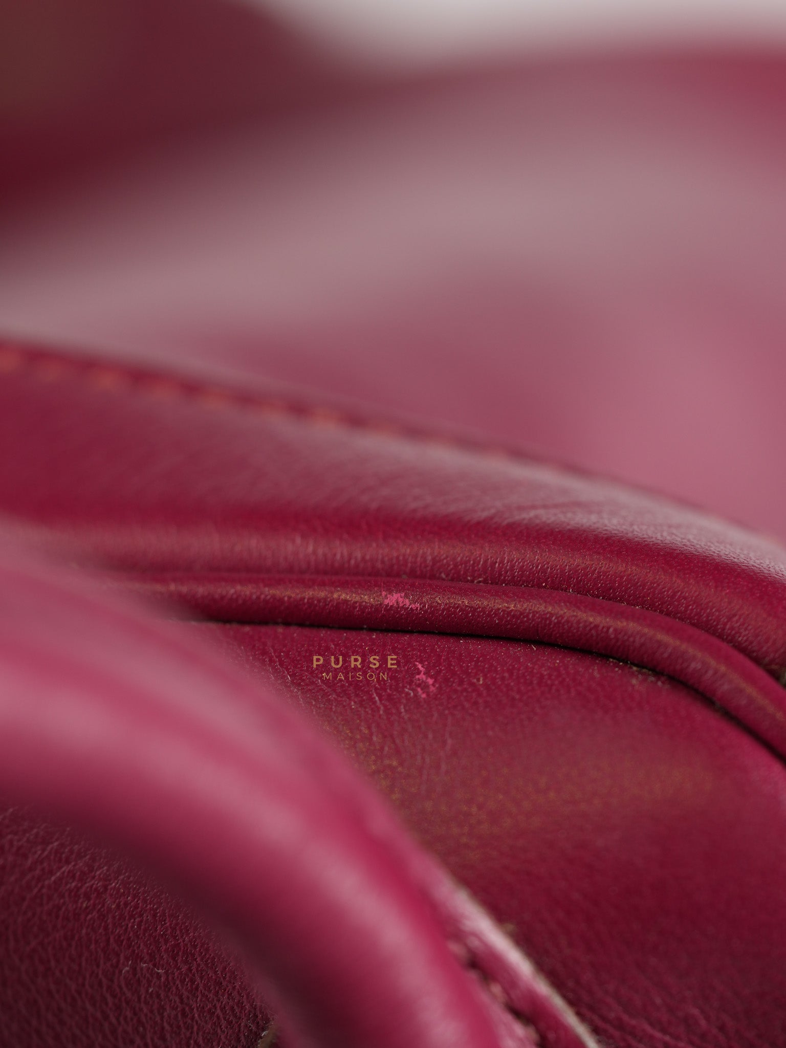 Lindy 34 in Vibrant Magenta Swift Leather & Palladium Hardware Stamp Square O (2011) | Purse Maison Luxury Bags Shop