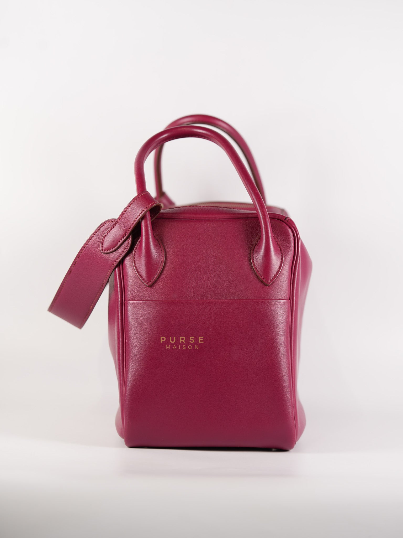 Lindy 34 in Vibrant Magenta Swift Leather & Palladium Hardware Stamp Square O (2011) | Purse Maison Luxury Bags Shop