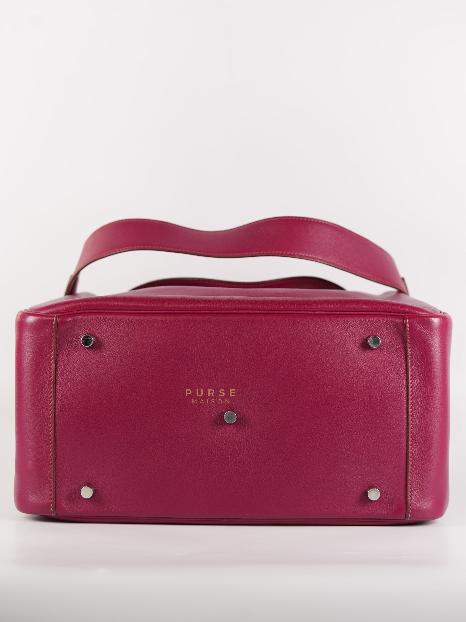 Lindy 34 in Vibrant Magenta Swift Leather & Palladium Hardware Stamp Square O (2011) | Purse Maison Luxury Bags Shop