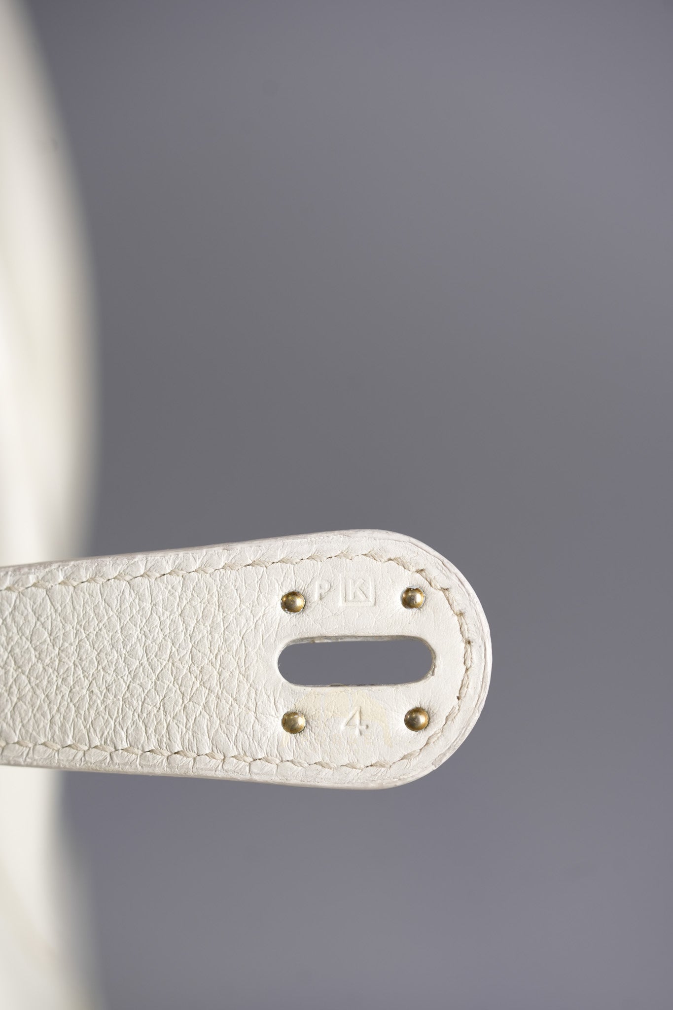 Lindy 30 in White Evercolor Leather & Palladium Hardware Stamp Square K (2007) | Purse Maison Luxury Bags Shop