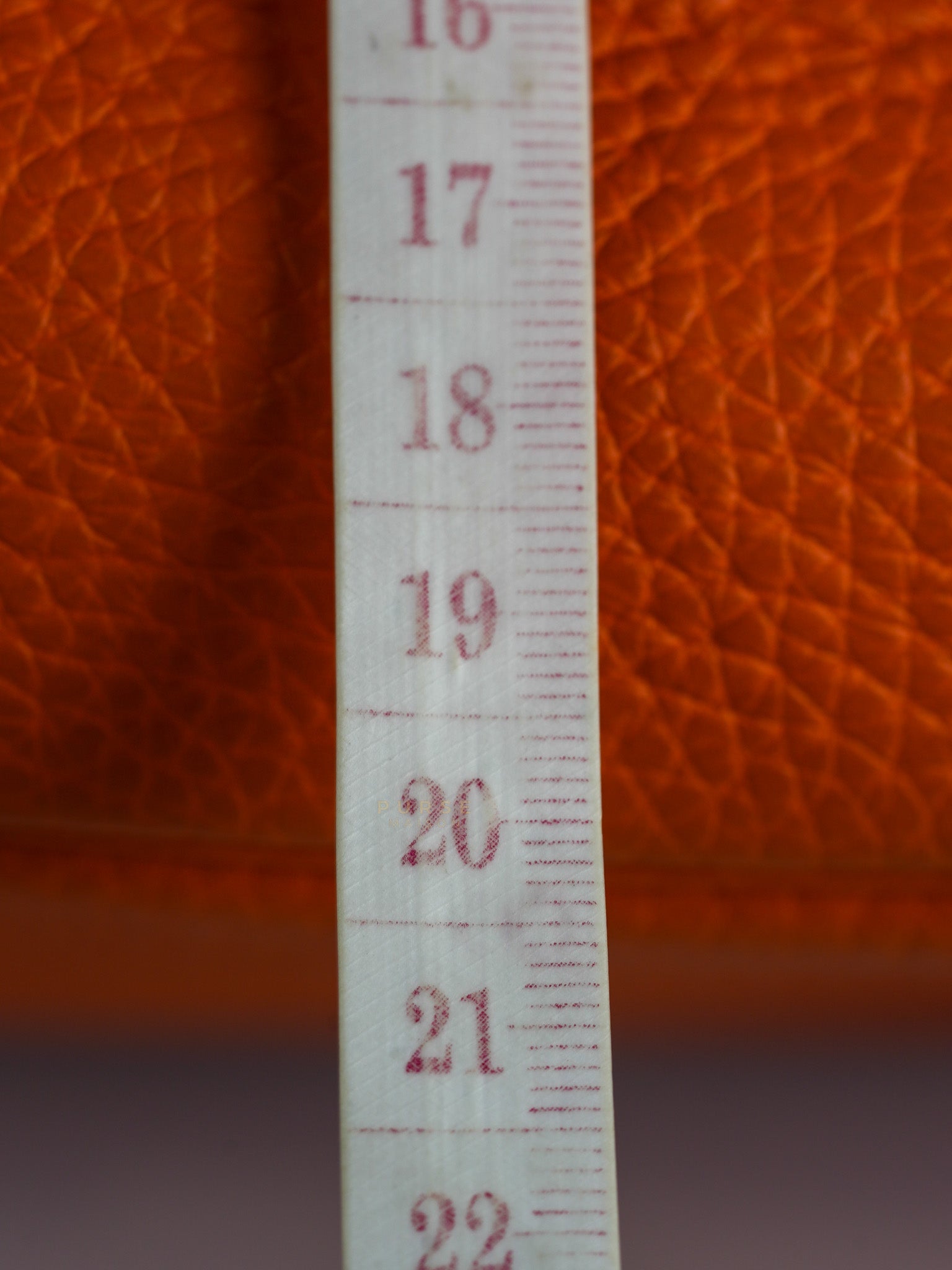 Lindy 34 Orange Clemence Leather and Palladium Hardware Stamp Square O (2011) | Purse Maison Luxury Bags Shop