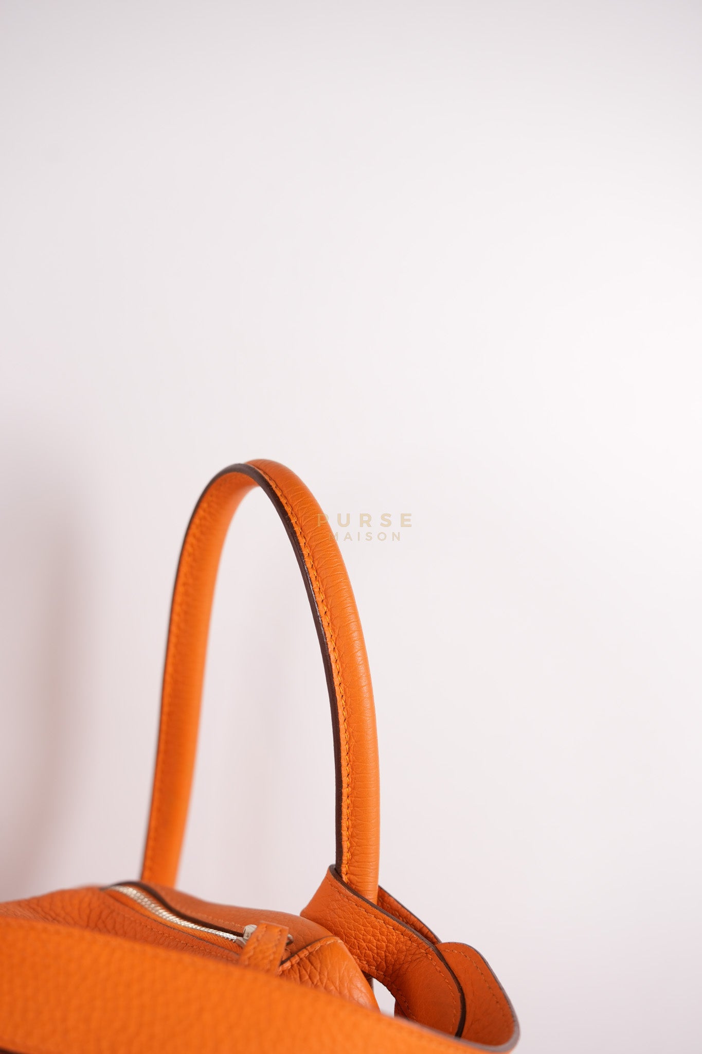 Lindy 36 Orange Clemence Leather Palladium Hardware Stamp Square O(2011) | Purse Maison Luxury Bags Shop