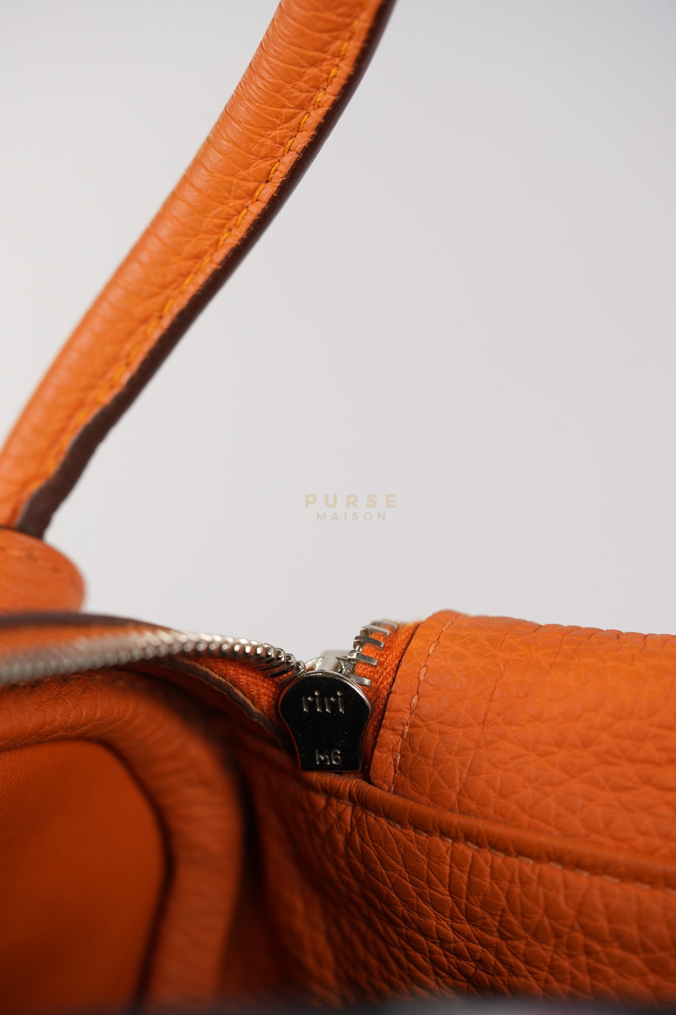 Lindy 36 Orange Clemence Leather Palladium Hardware Stamp Square O(2011) | Purse Maison Luxury Bags Shop