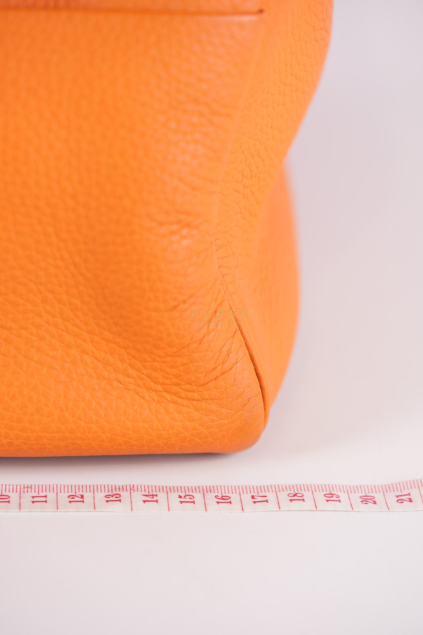 Lindy 36 Orange Clemence Leather Palladium Hardware Stamp Square O(2011) | Purse Maison Luxury Bags Shop