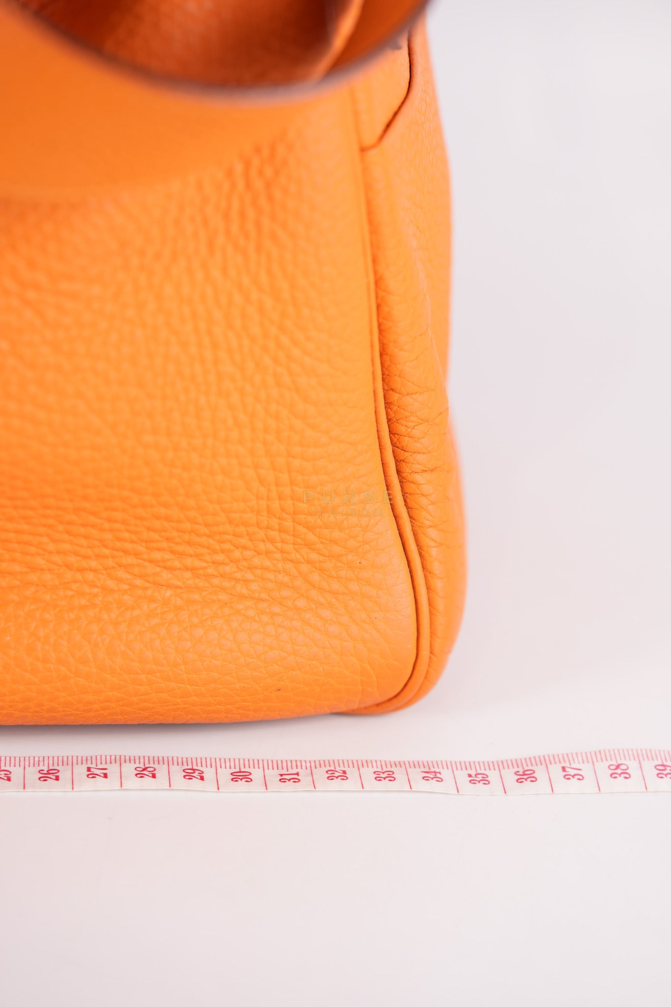 Lindy 36 Orange Clemence Leather Palladium Hardware Stamp Square O(2011) | Purse Maison Luxury Bags Shop