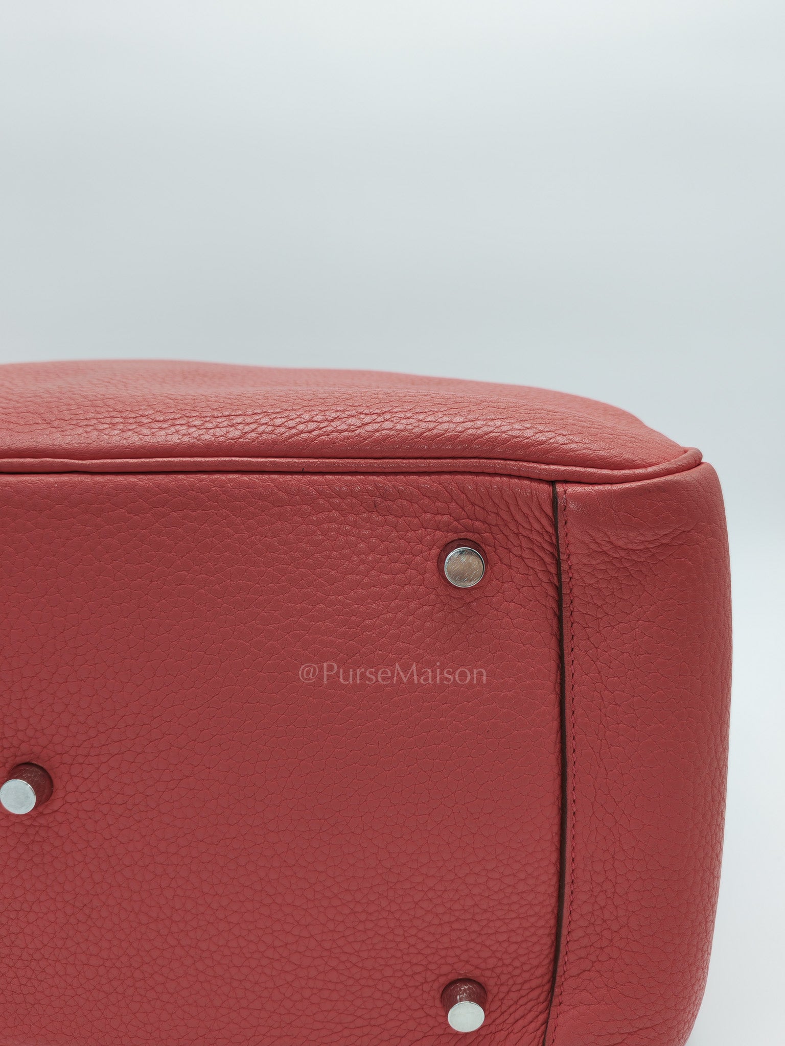 Lindy 34 Salmon Pink Clemence Leather in Palladium Hardware Stamp N Square(2010) | Purse Maison Luxury Bags Shop