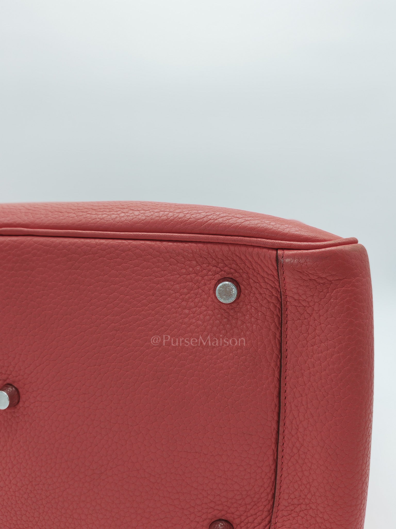 Lindy 34 Salmon Pink Clemence Leather in Palladium Hardware Stamp N Square(2010) | Purse Maison Luxury Bags Shop