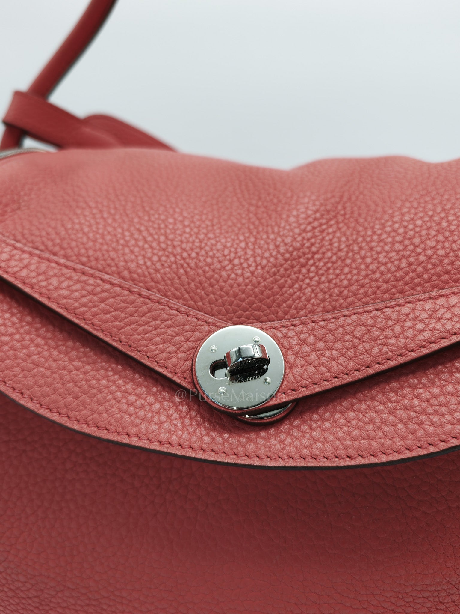 Lindy 34 Salmon Pink Clemence Leather in Palladium Hardware Stamp N Square(2010) | Purse Maison Luxury Bags Shop