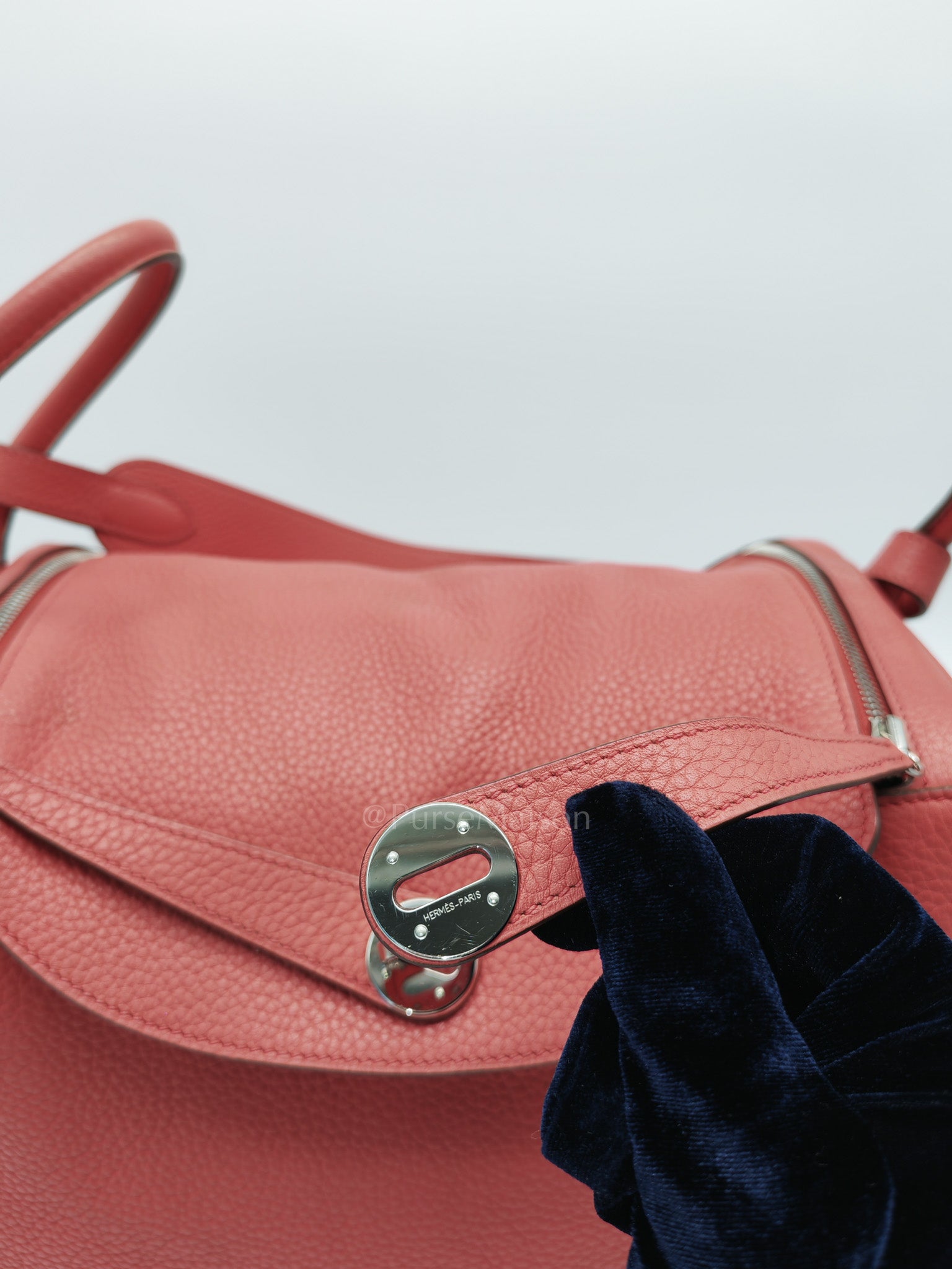 Lindy 34 Salmon Pink Clemence Leather in Palladium Hardware Stamp N Square(2010) | Purse Maison Luxury Bags Shop