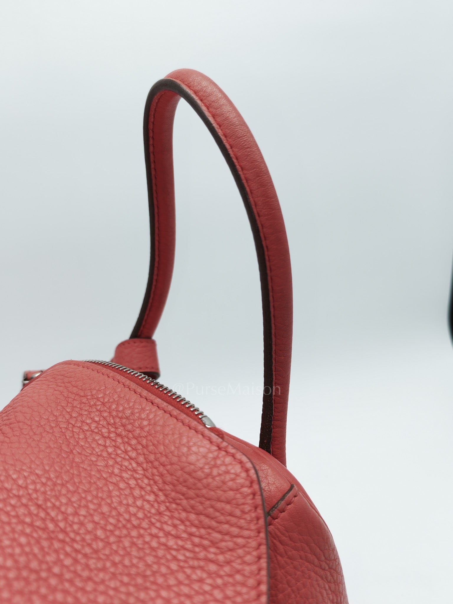 Lindy 34 Salmon Pink Clemence Leather in Palladium Hardware Stamp N Square(2010) | Purse Maison Luxury Bags Shop