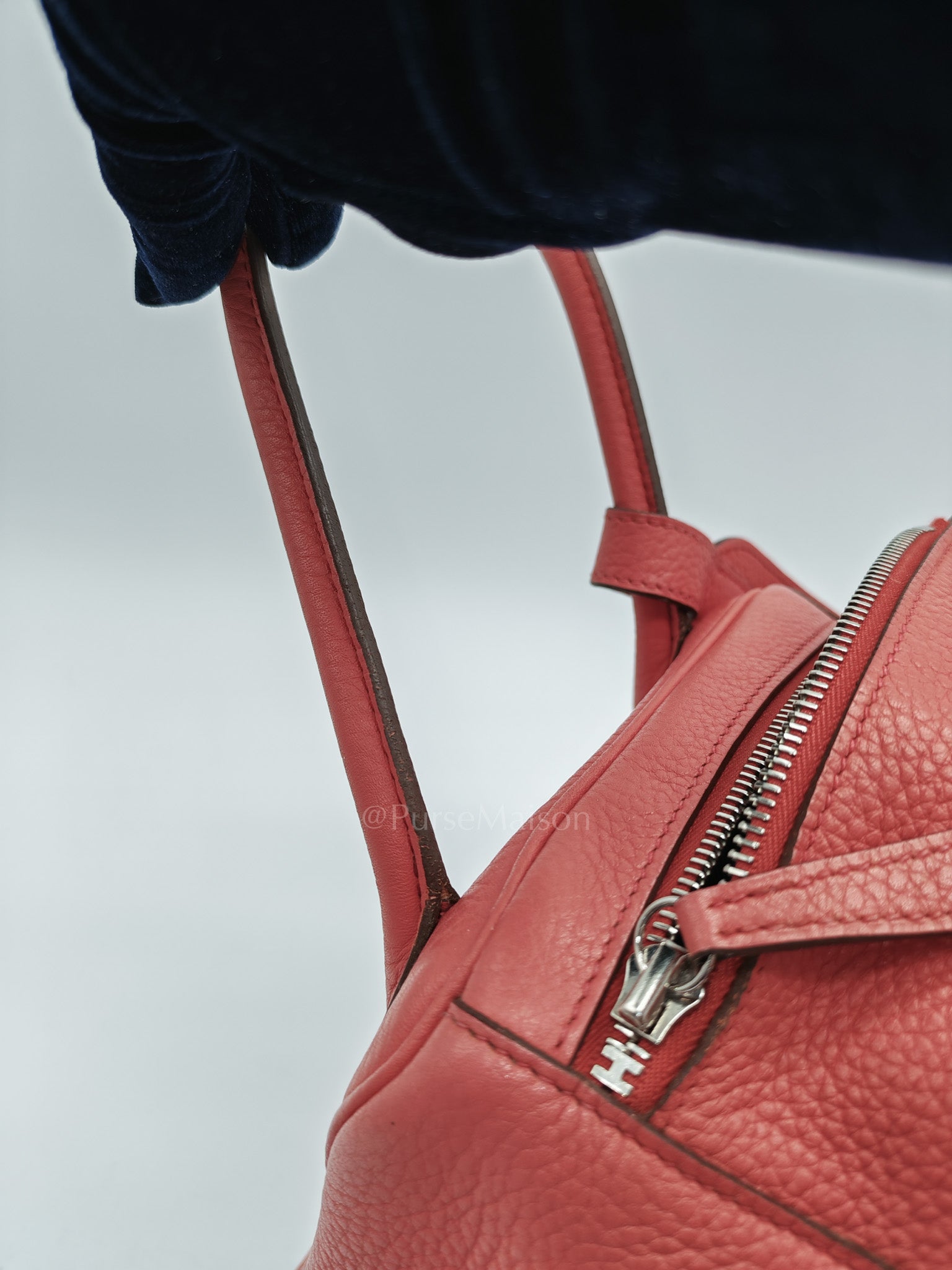 Lindy 34 Salmon Pink Clemence Leather in Palladium Hardware Stamp N Square(2010) | Purse Maison Luxury Bags Shop