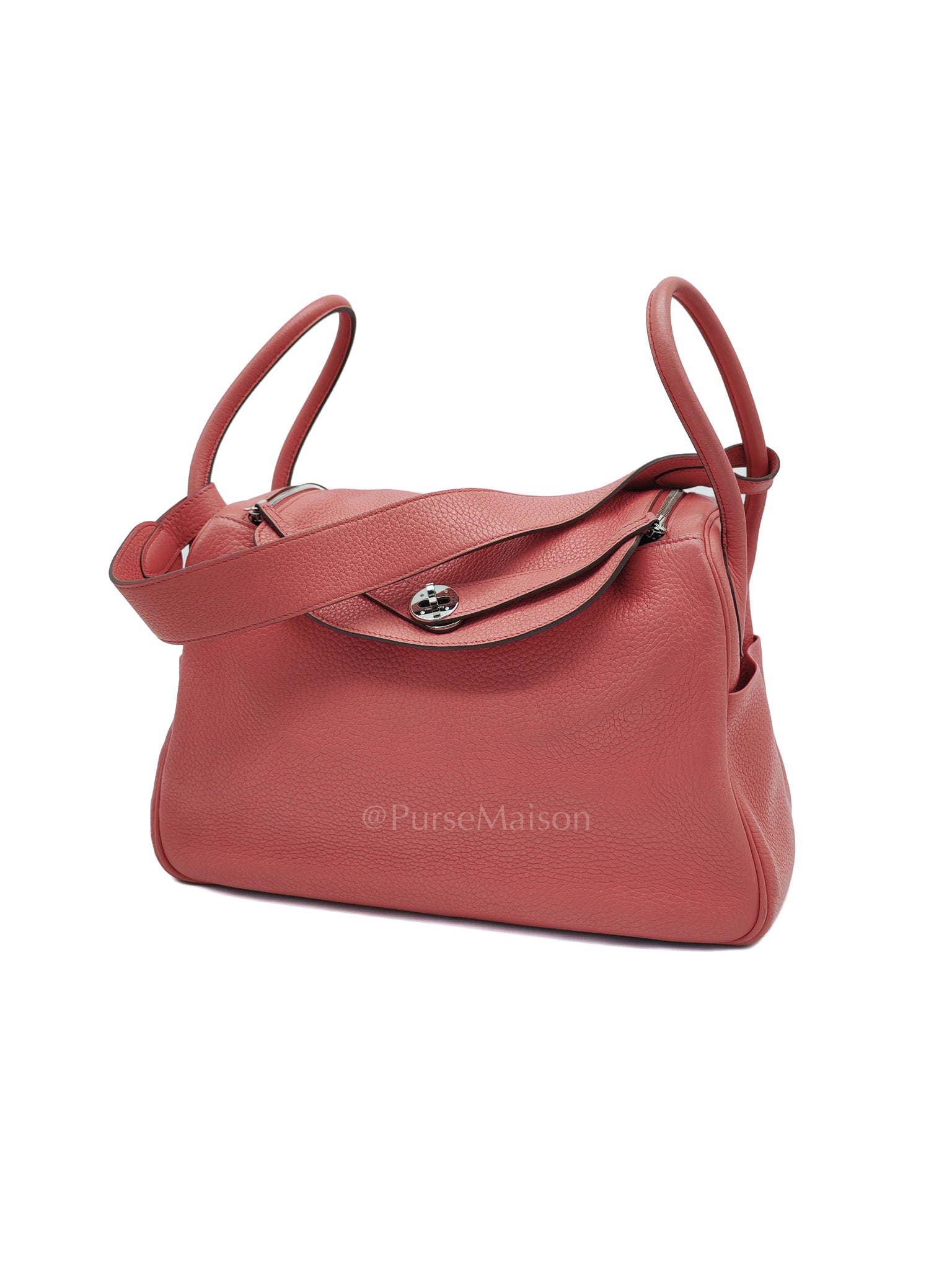 Lindy 34 Salmon Pink Clemence Leather in Palladium Hardware Stamp N Square(2010) | Purse Maison Luxury Bags Shop