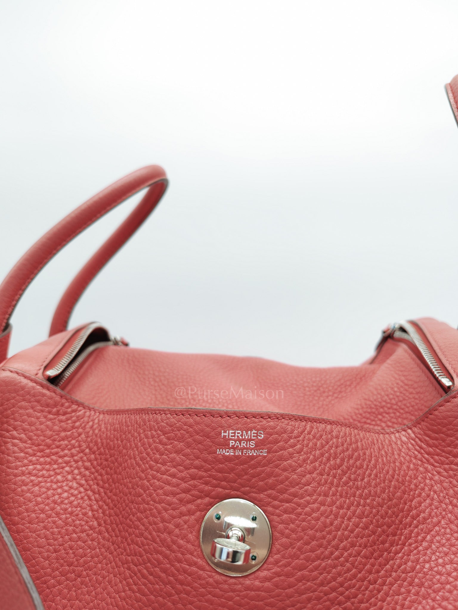 Lindy 34 Salmon Pink Clemence Leather in Palladium Hardware Stamp N Square(2010) | Purse Maison Luxury Bags Shop