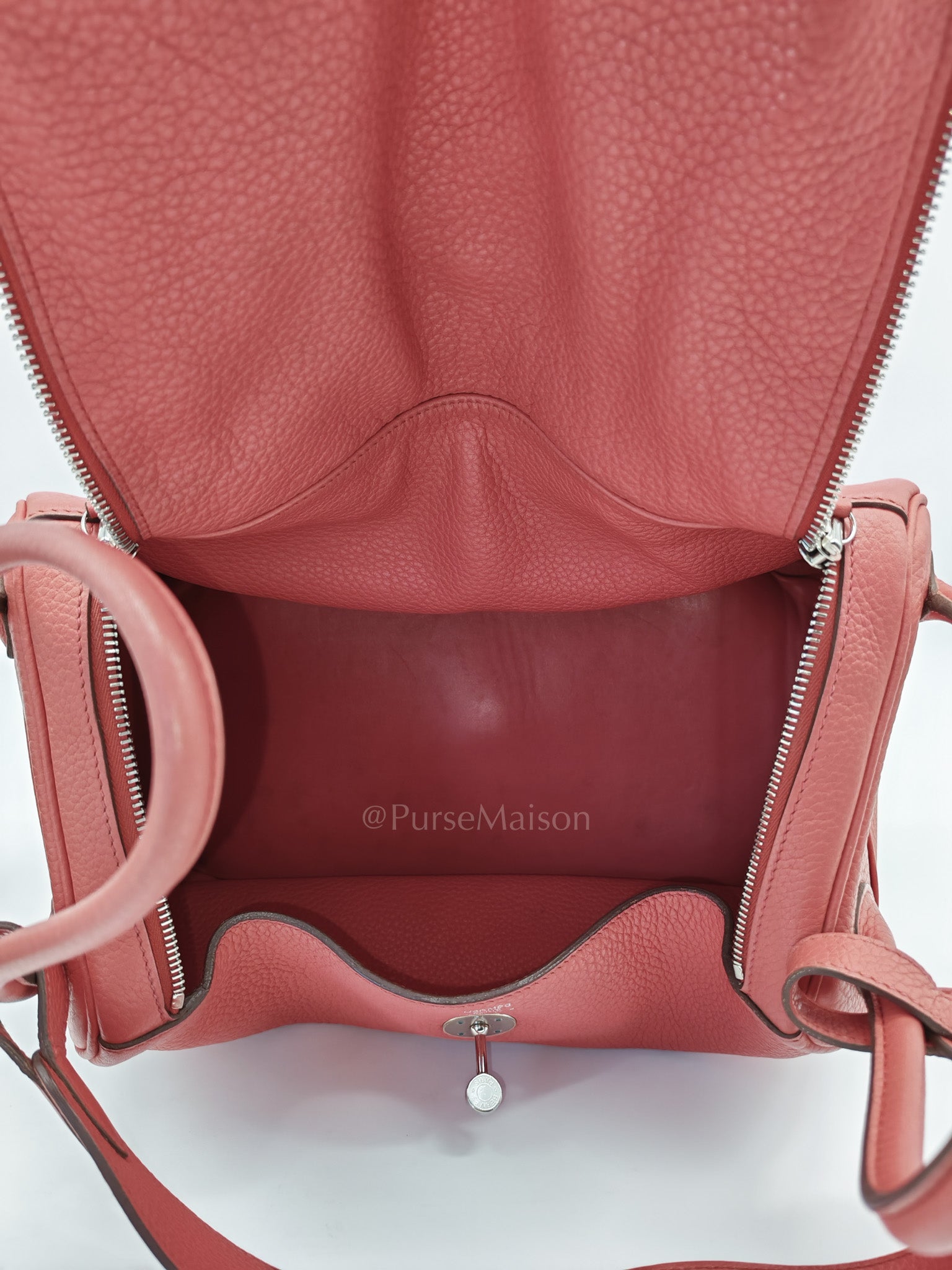 Lindy 34 Salmon Pink Clemence Leather in Palladium Hardware Stamp N Square(2010) | Purse Maison Luxury Bags Shop