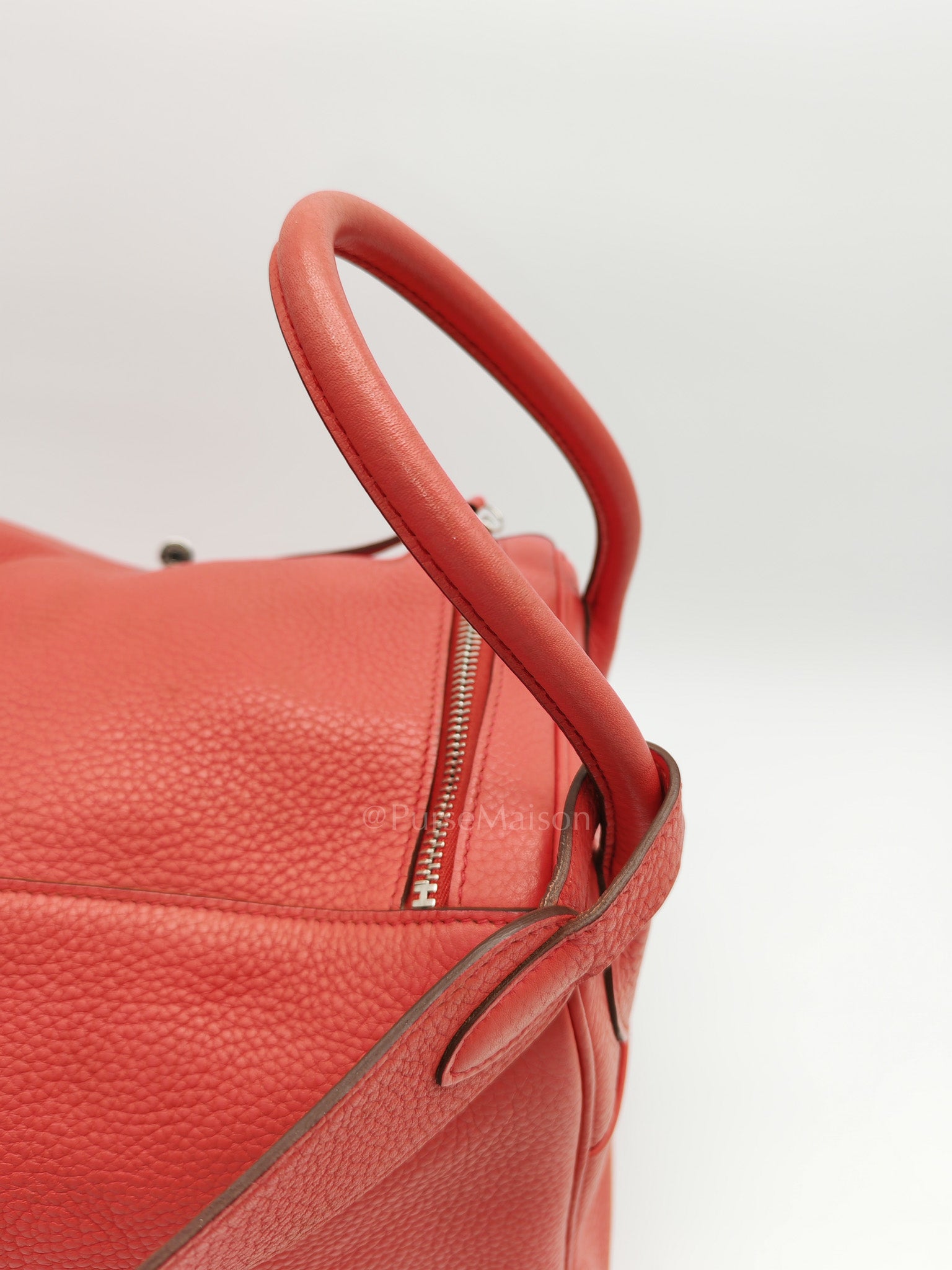 Lindy 34 Salmon Pink Clemence Leather in Palladium Hardware Stamp N Square(2010) | Purse Maison Luxury Bags Shop
