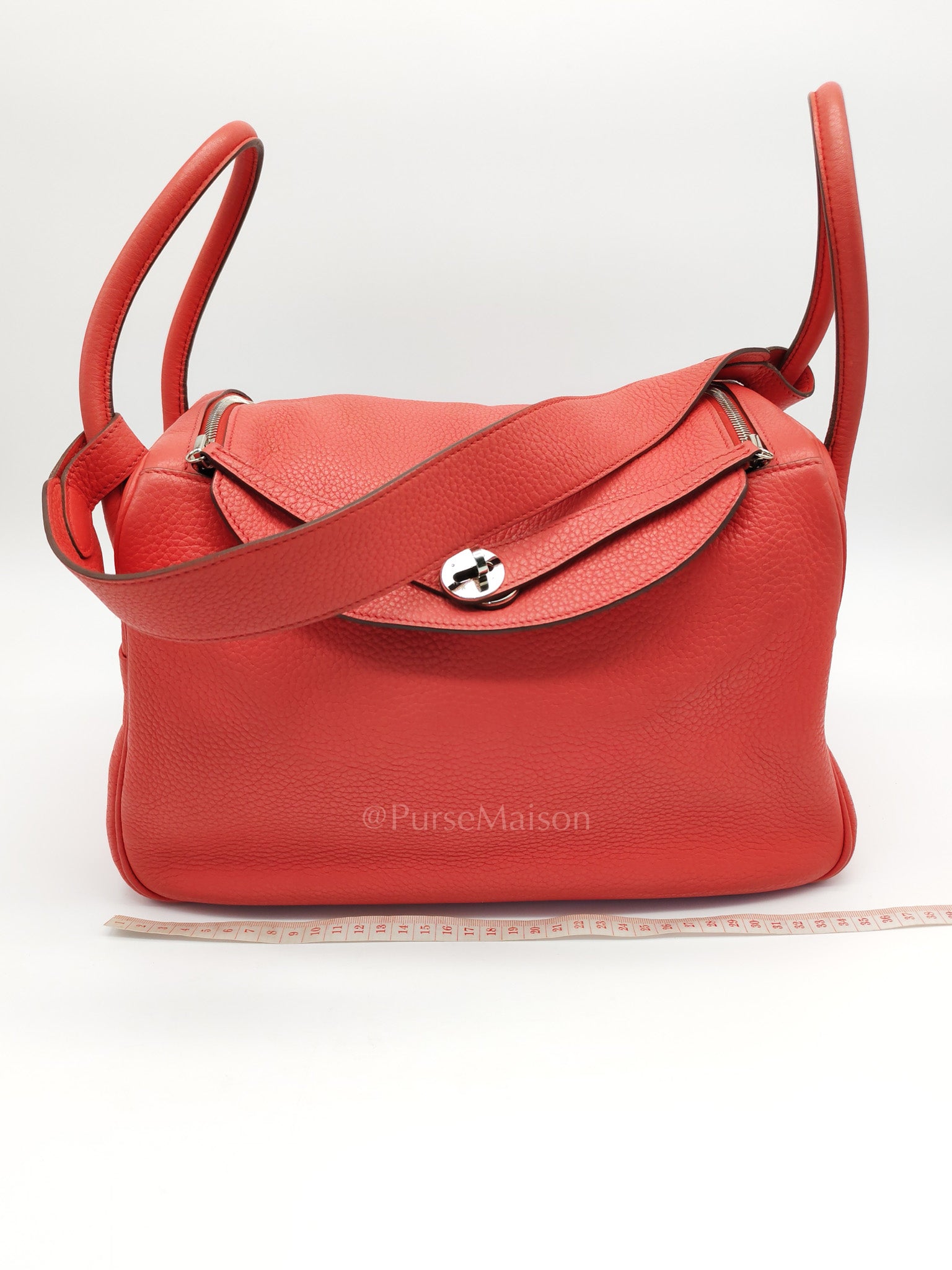 Lindy 34 Salmon Pink Clemence Leather in Palladium Hardware Stamp N Square(2010) | Purse Maison Luxury Bags Shop