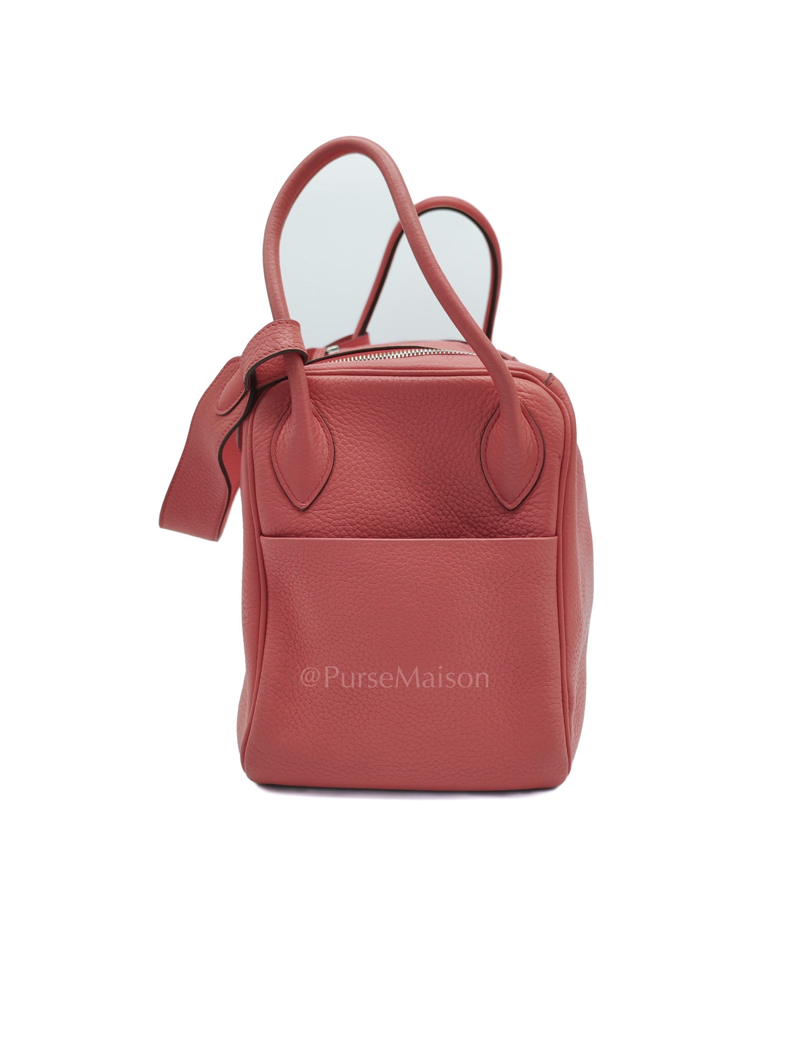 Lindy 34 Salmon Pink Clemence Leather in Palladium Hardware Stamp N Square(2010) | Purse Maison Luxury Bags Shop