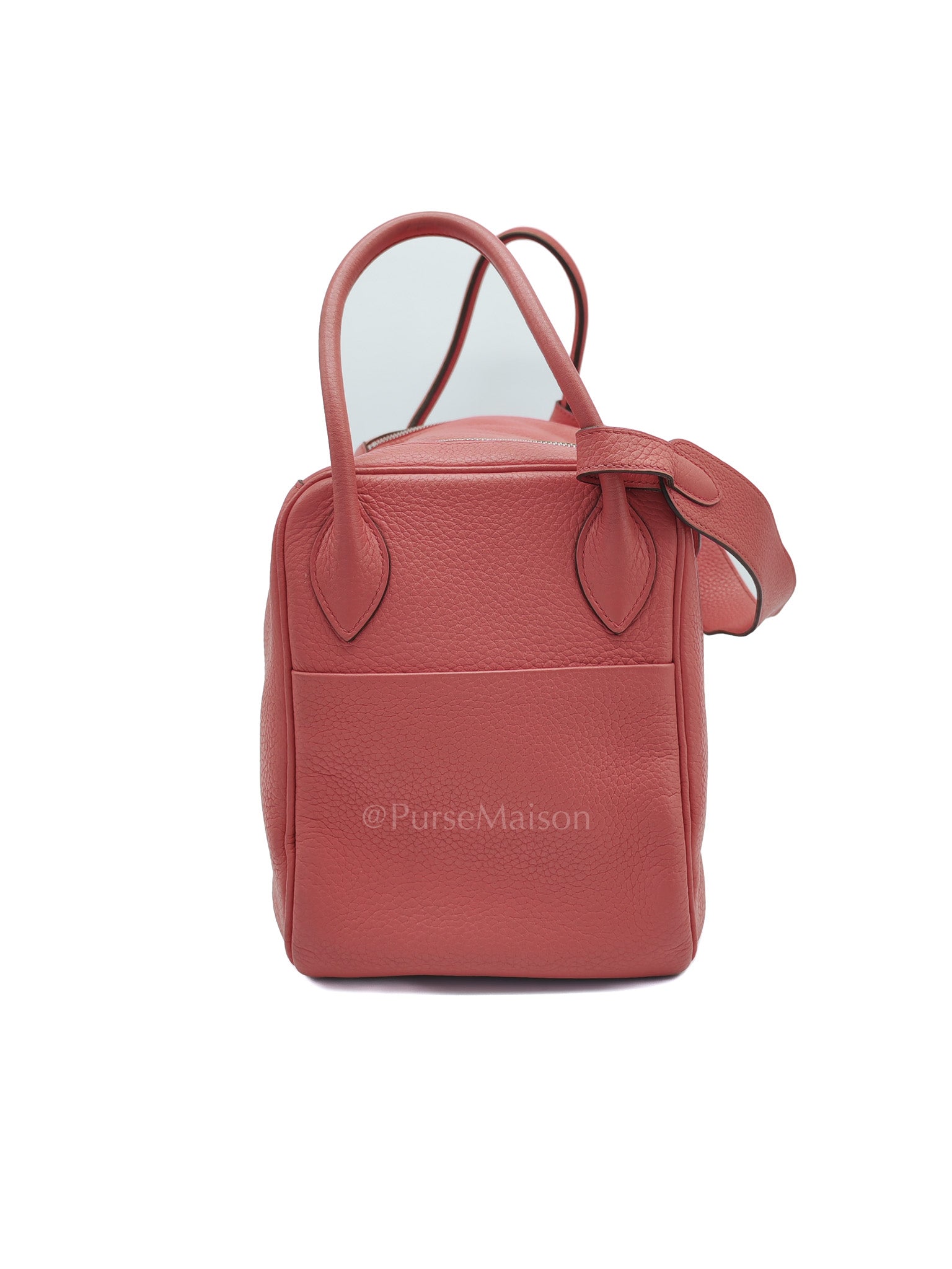 Lindy 34 Salmon Pink Clemence Leather in Palladium Hardware Stamp N Square(2010) | Purse Maison Luxury Bags Shop