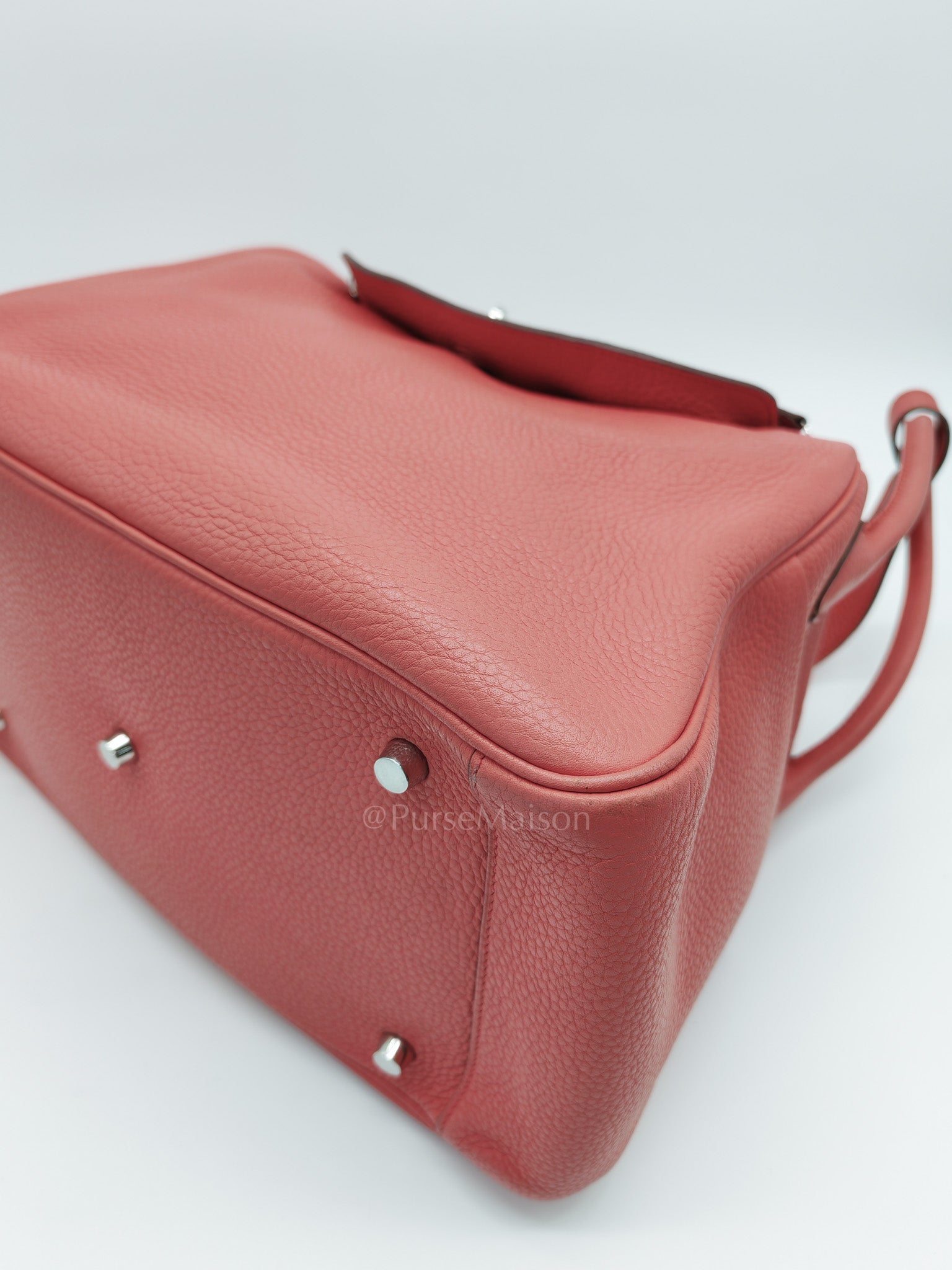 Lindy 34 Salmon Pink Clemence Leather in Palladium Hardware Stamp N Square(2010) | Purse Maison Luxury Bags Shop