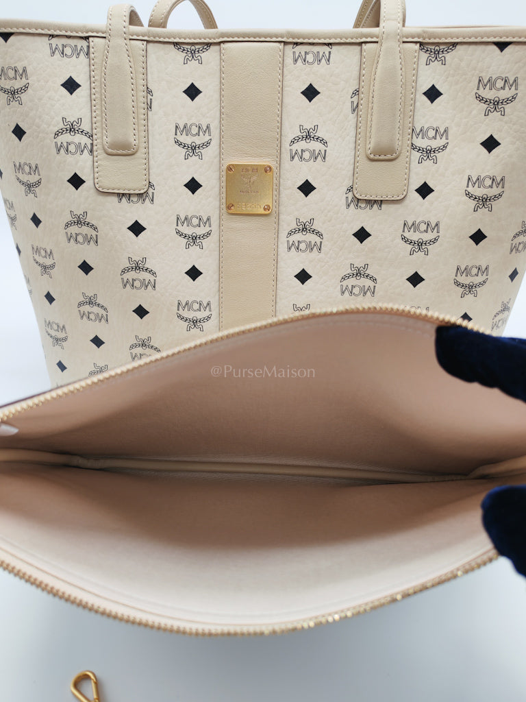 Liz Reversible Beige Shopping Tote Bag | Purse Maison Luxury Bags Shop