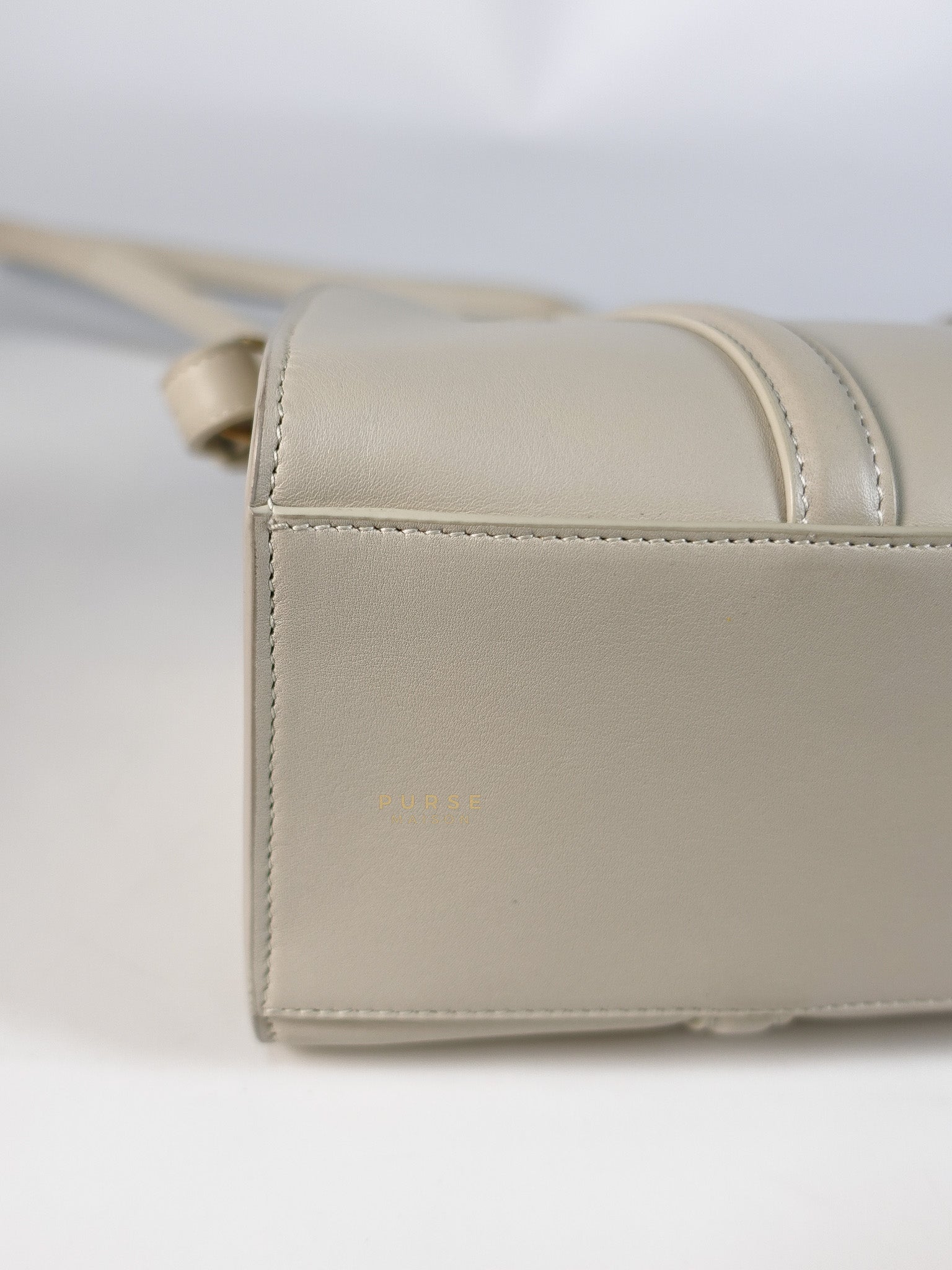 Lock Baby Duffle Crossbody Bag in Cream Calfskin Leather | Purse Maison Luxury Bags Shop