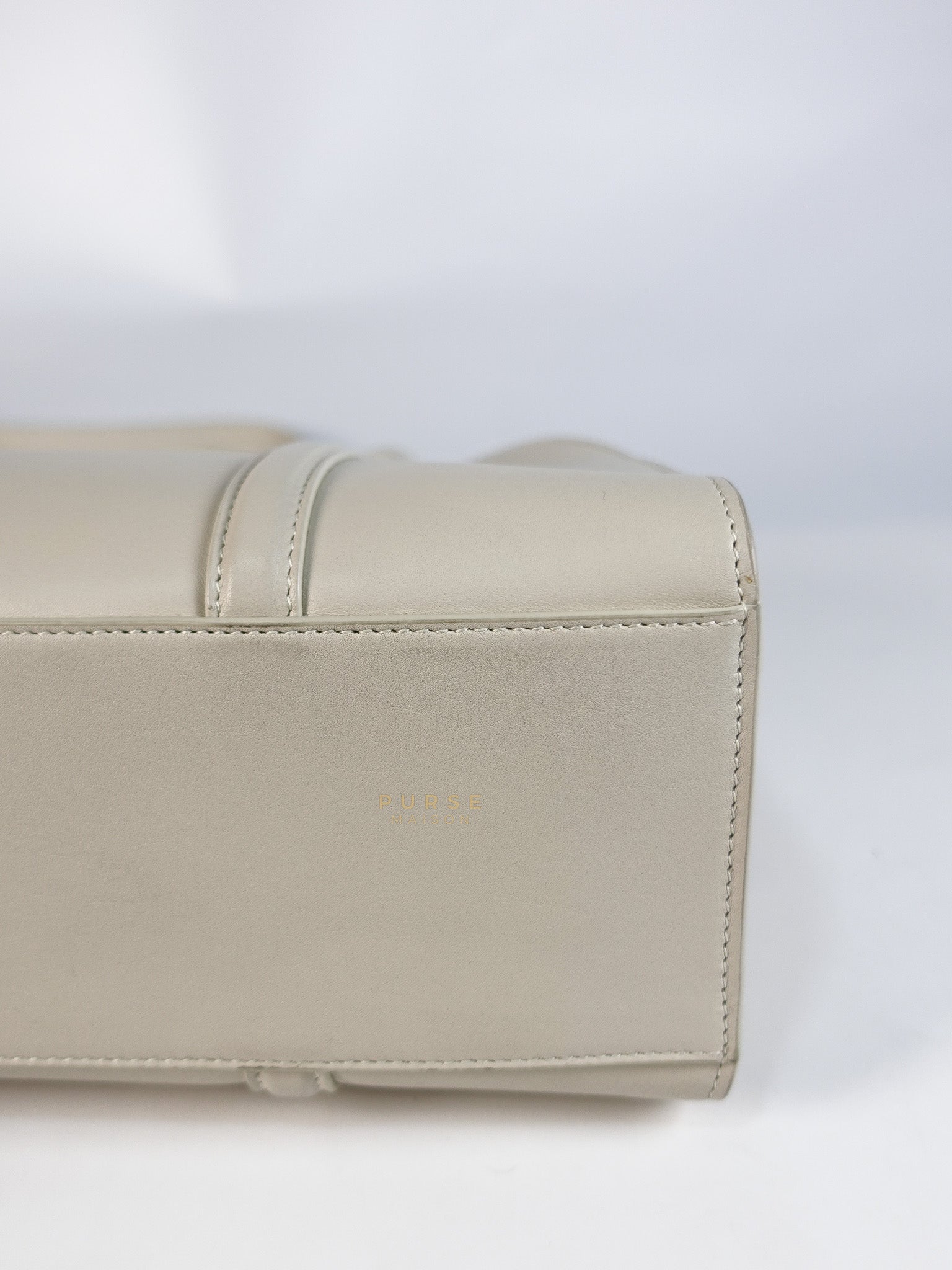 Lock Baby Duffle Crossbody Bag in Cream Calfskin Leather | Purse Maison Luxury Bags Shop