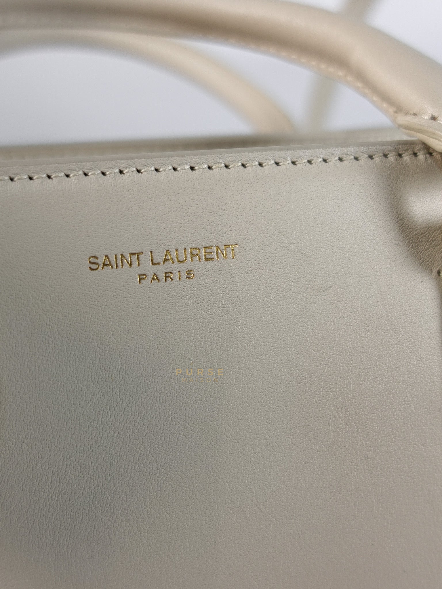 Lock Baby Duffle Crossbody Bag in Cream Calfskin Leather | Purse Maison Luxury Bags Shop