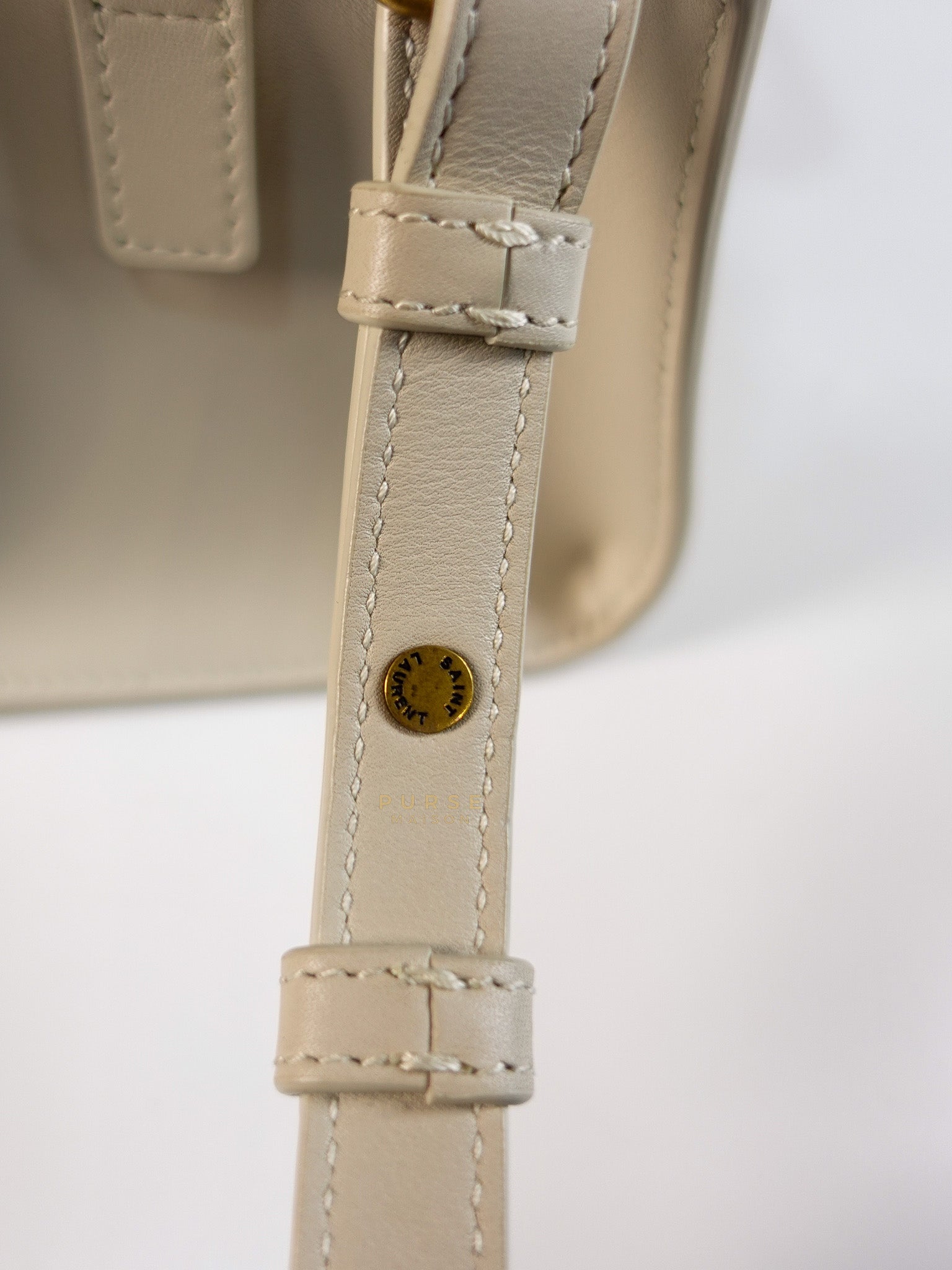 Lock Baby Duffle Crossbody Bag in Cream Calfskin Leather | Purse Maison Luxury Bags Shop