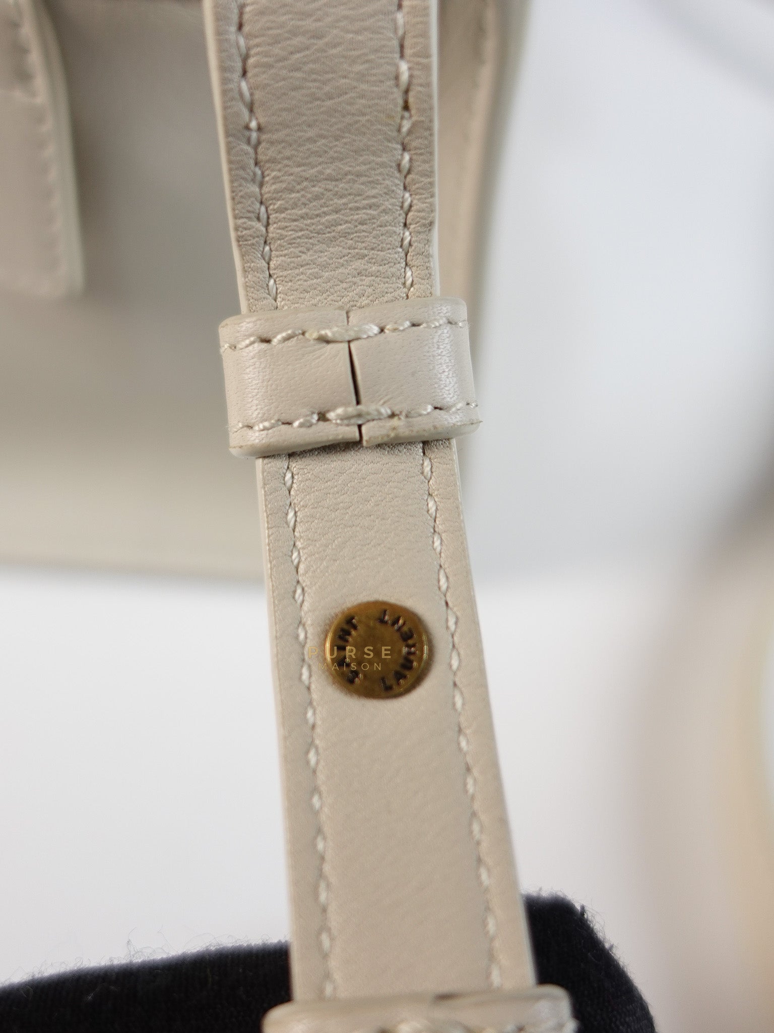 Lock Baby Duffle Crossbody Bag in Cream Calfskin Leather | Purse Maison Luxury Bags Shop