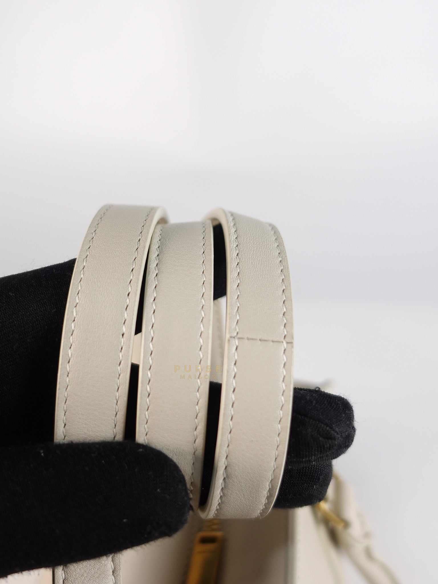 Lock Baby Duffle Crossbody Bag in Cream Calfskin Leather | Purse Maison Luxury Bags Shop