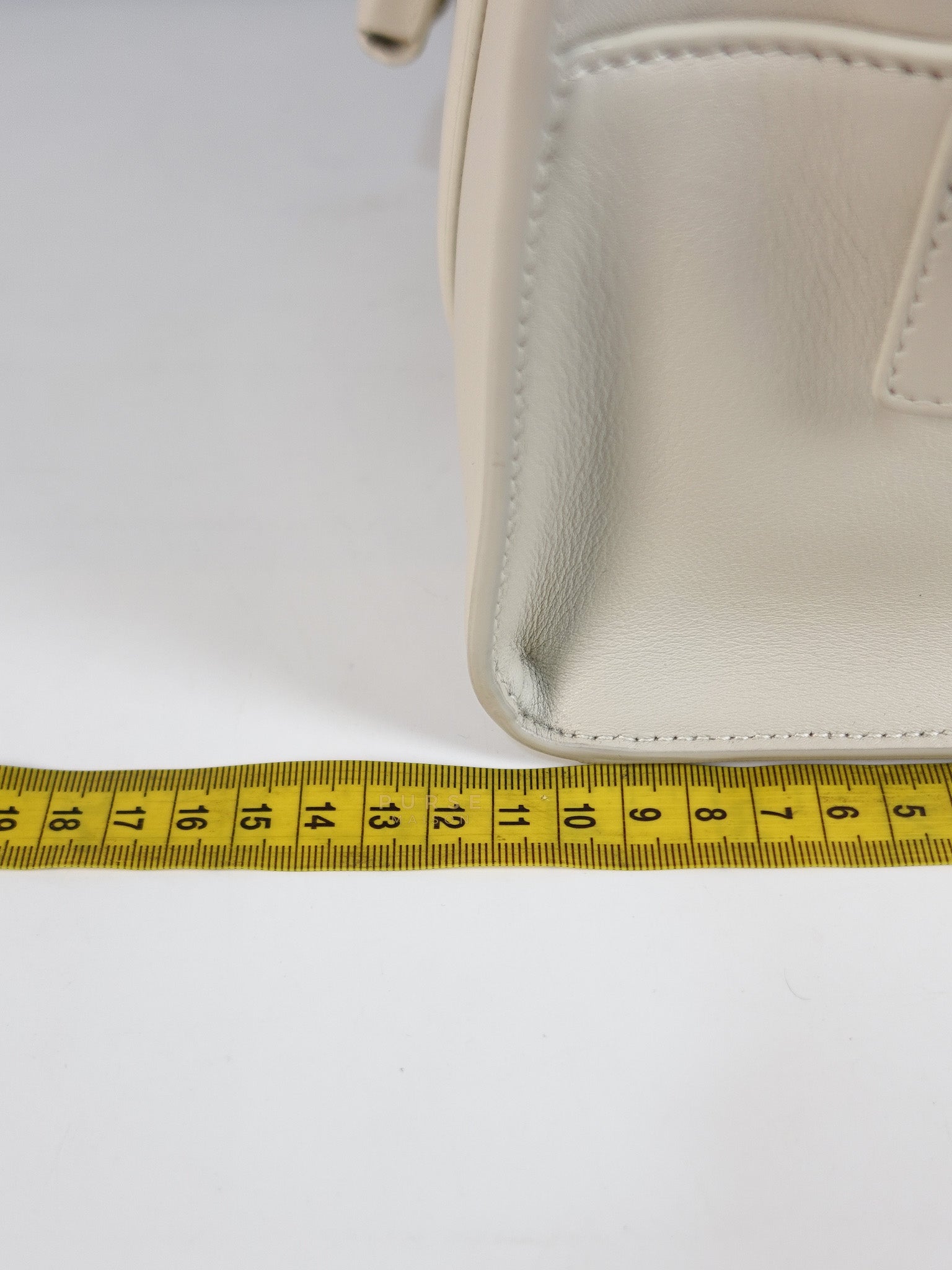 Lock Baby Duffle Crossbody Bag in Cream Calfskin Leather | Purse Maison Luxury Bags Shop