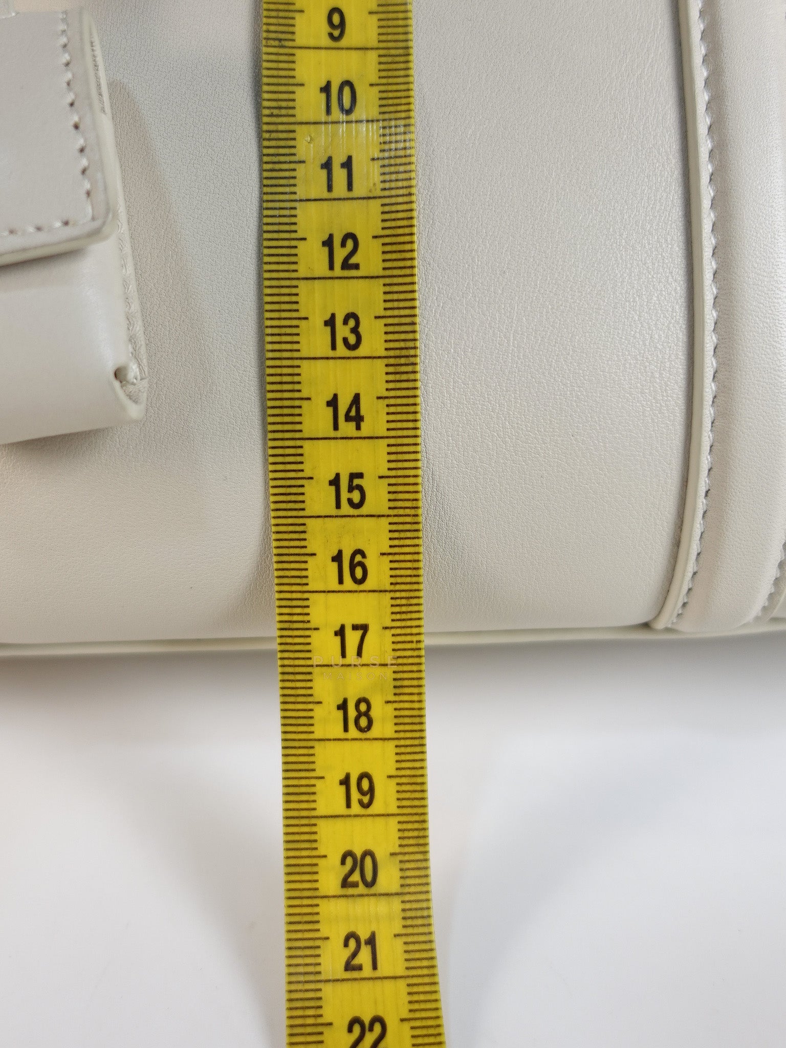 Lock Baby Duffle Crossbody Bag in Cream Calfskin Leather | Purse Maison Luxury Bags Shop